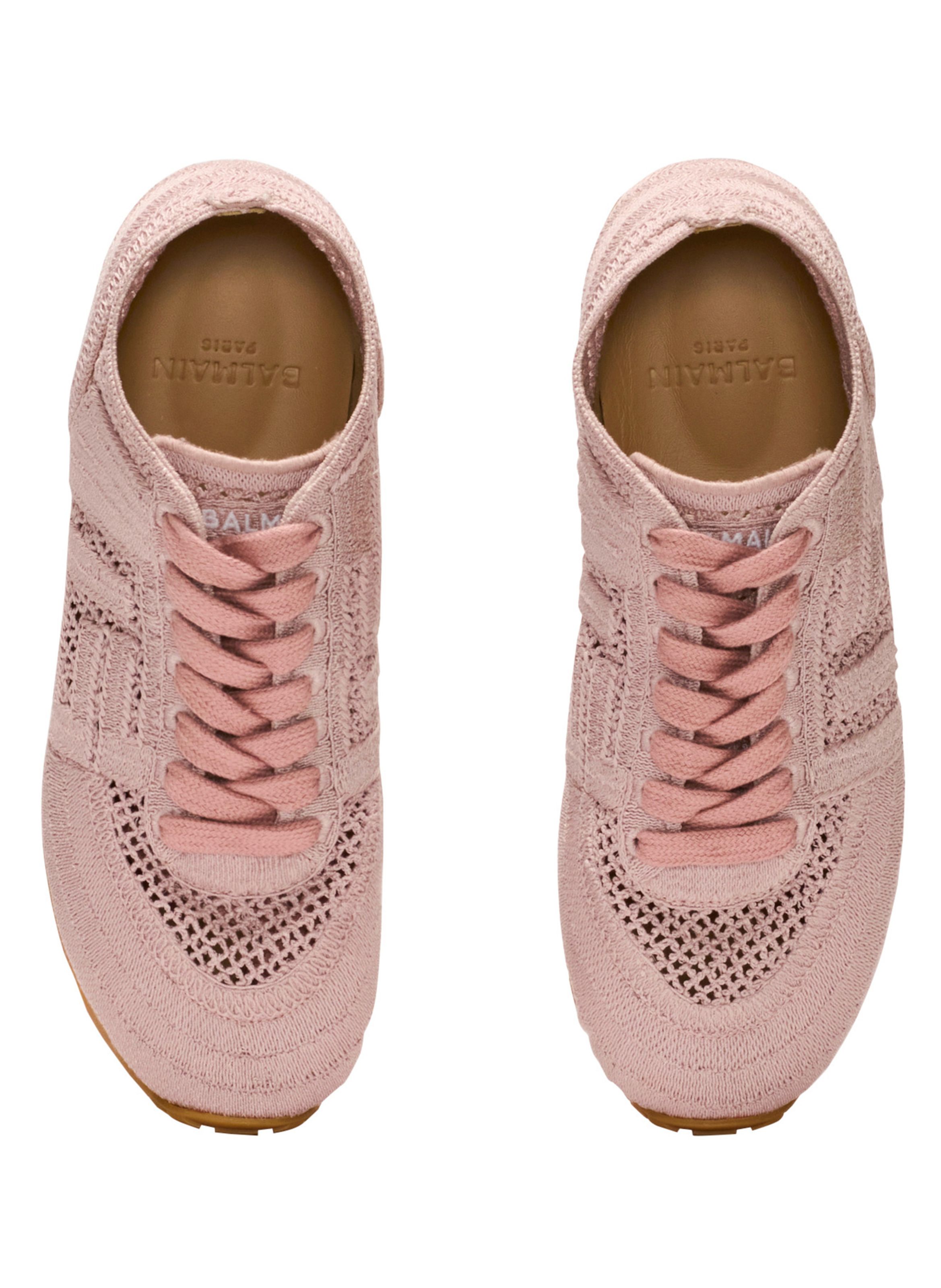 Baskets racer 45 en macramé BALMAIN Rose