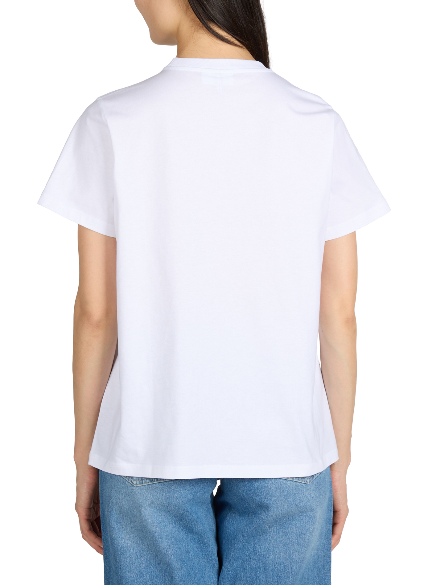 T-shirt printed short sleeves in cotton GANNI White