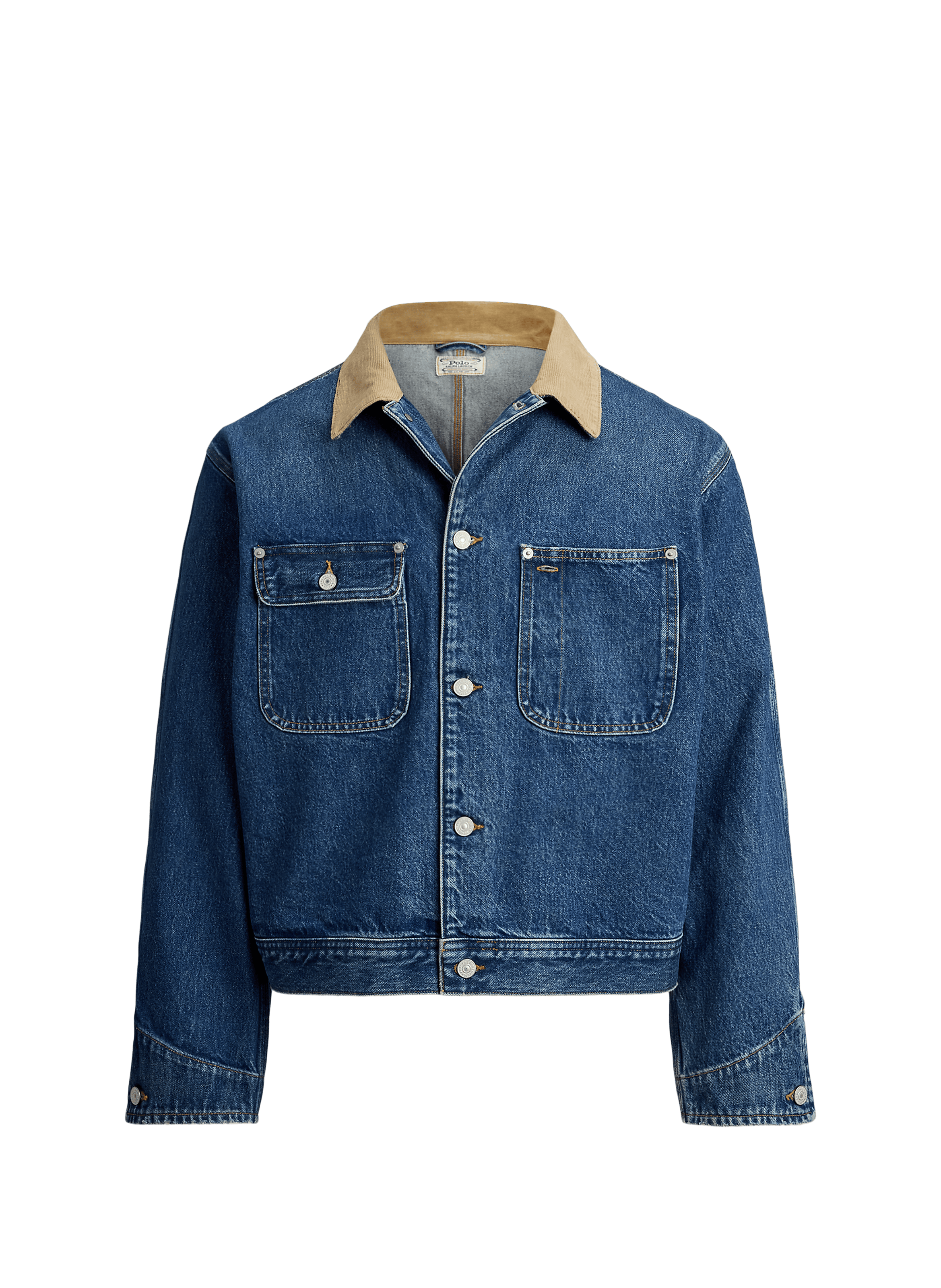 Veste droite courte Dungaree en denim de coton POLO RALPH LAUREN Bleu