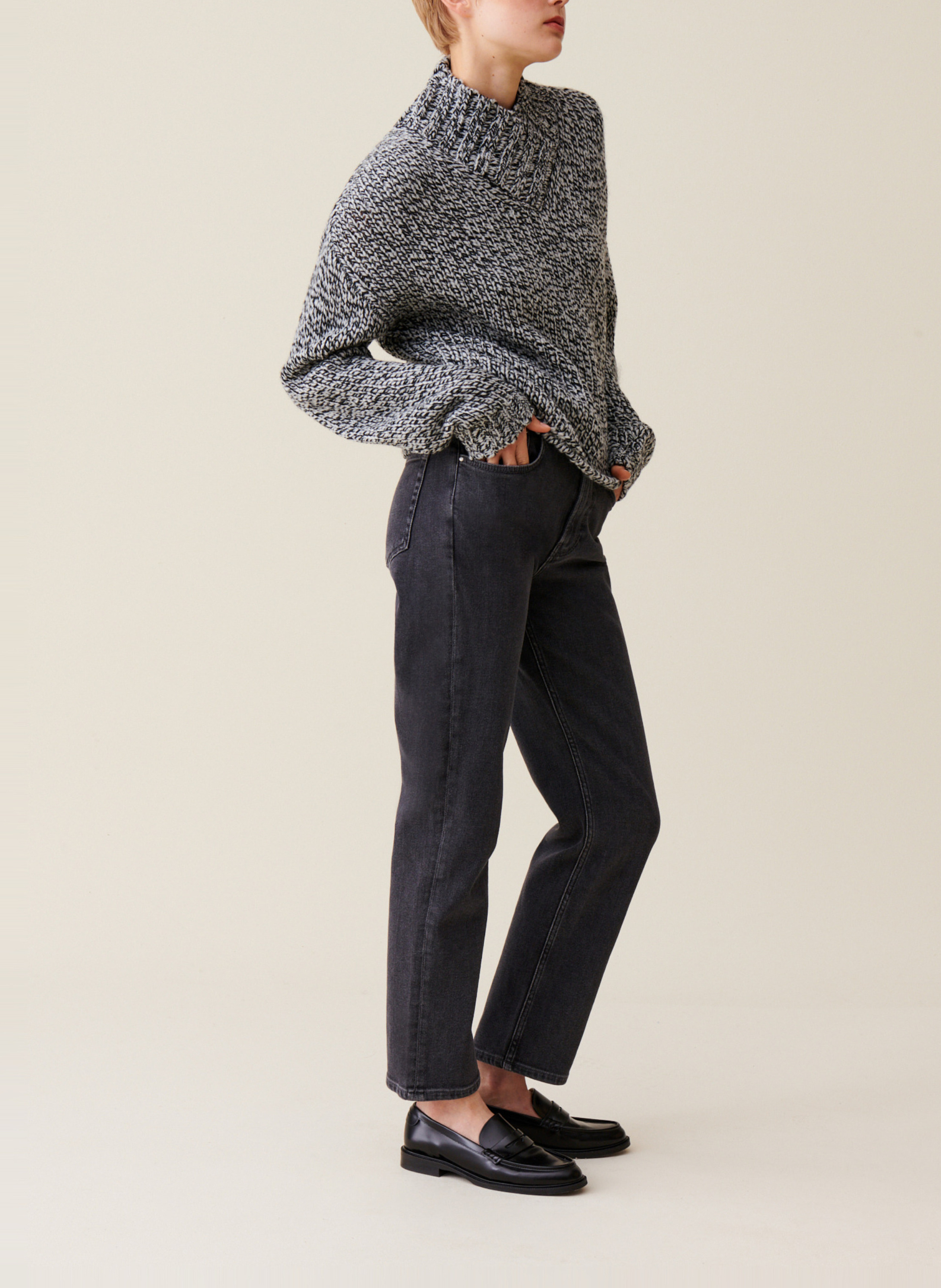 Pull grosse maille en laine mélangée CLAUDIE PIERLOT Gris