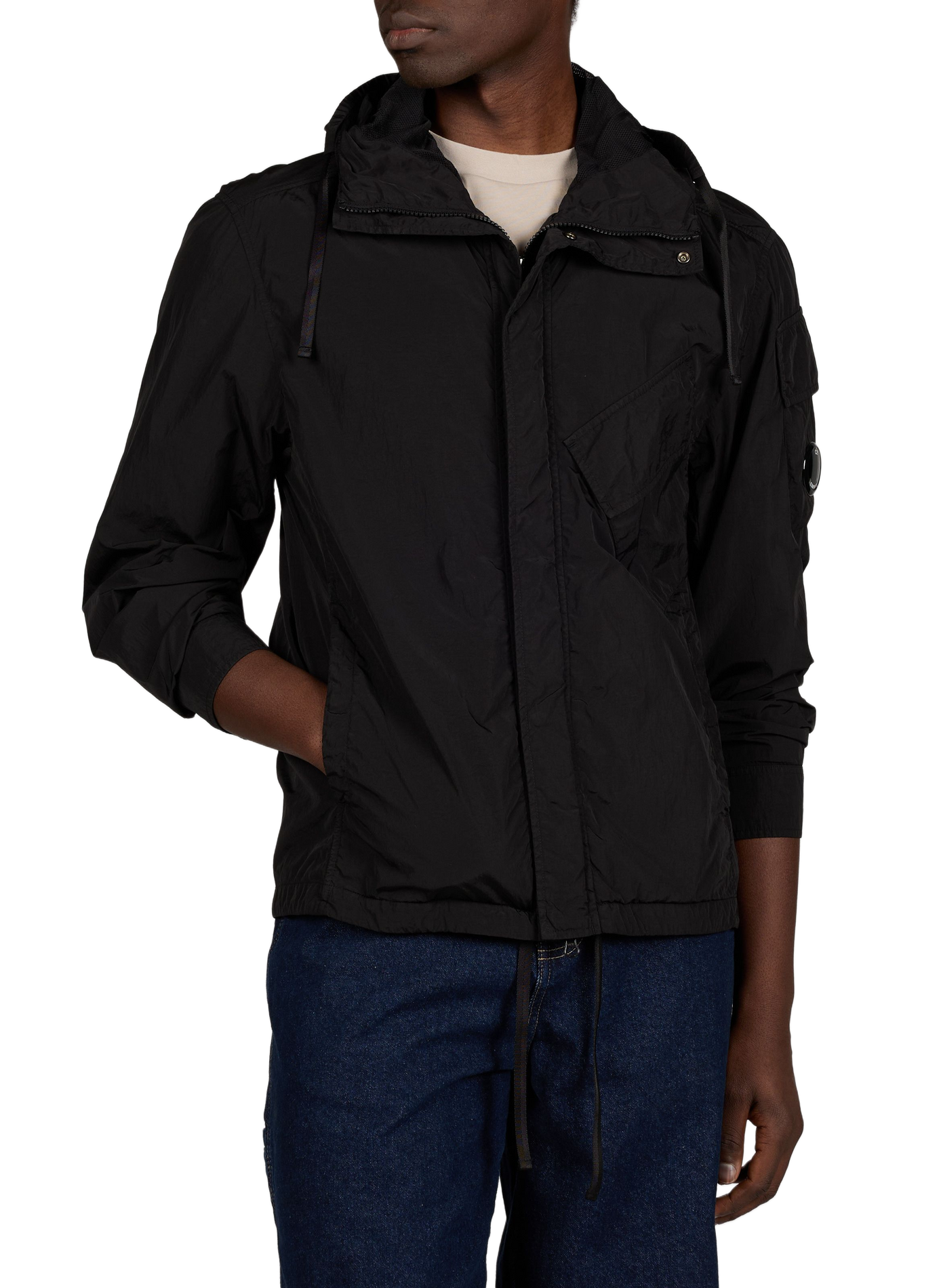 Hooded zip-up overshirt CP COMPANY Black