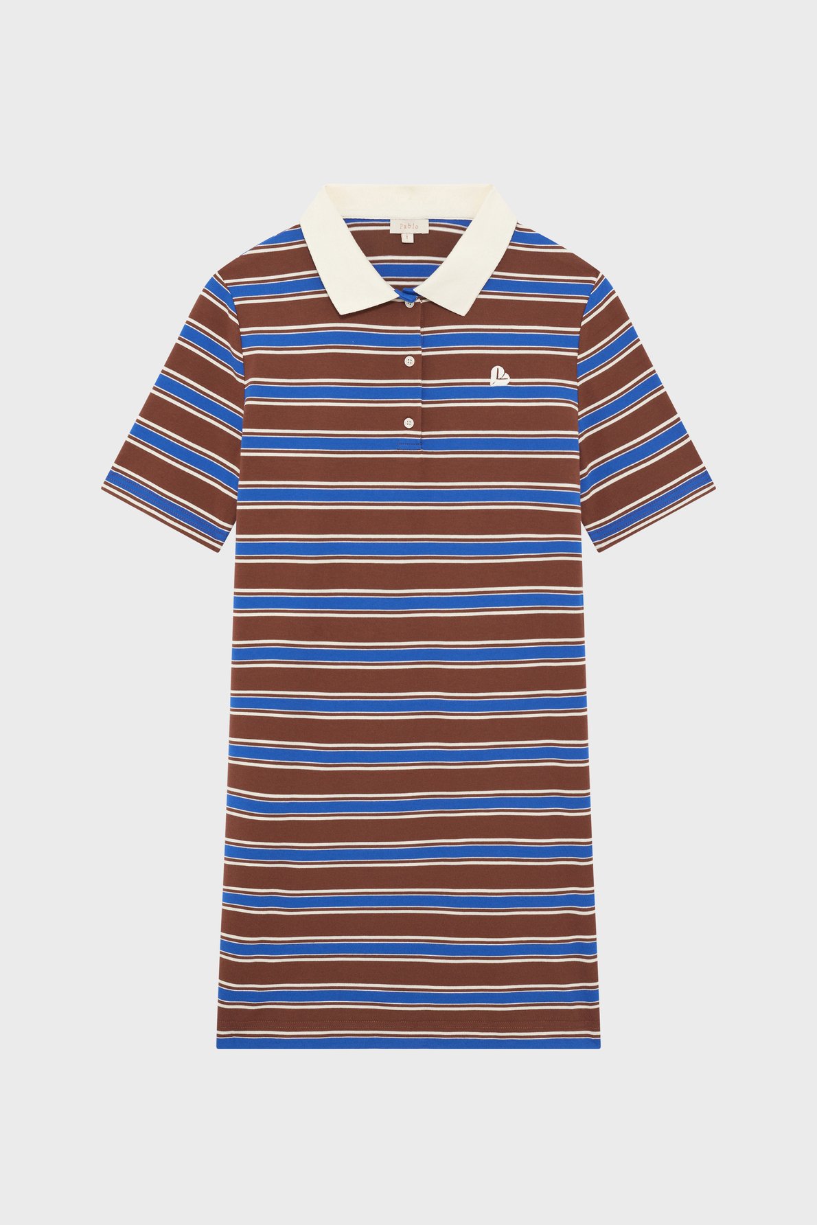 Robe polo à rayures - aissata PABLO Marron