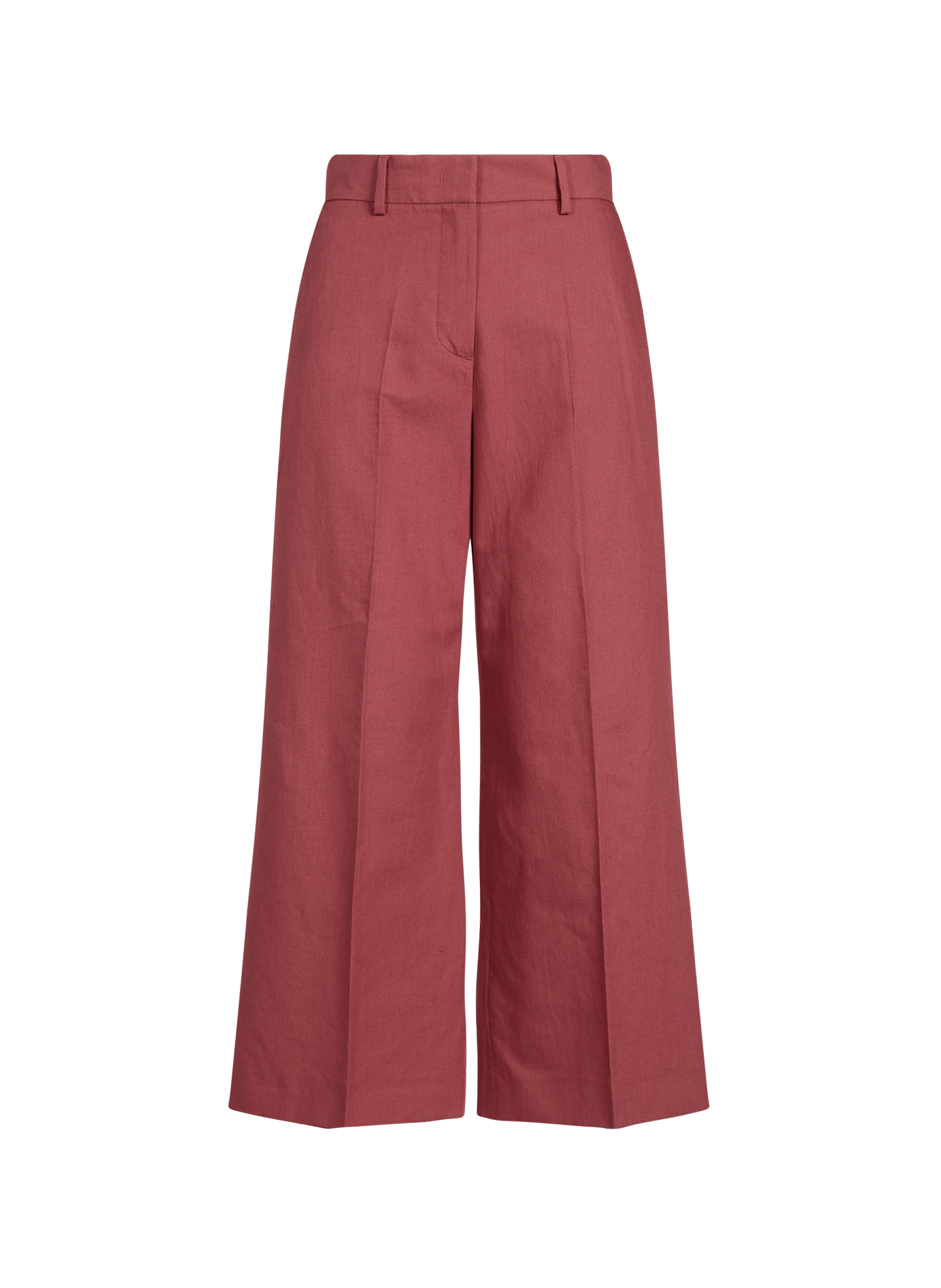 Pantalon large en coton et lin MAX MARA WEEK END Rouge