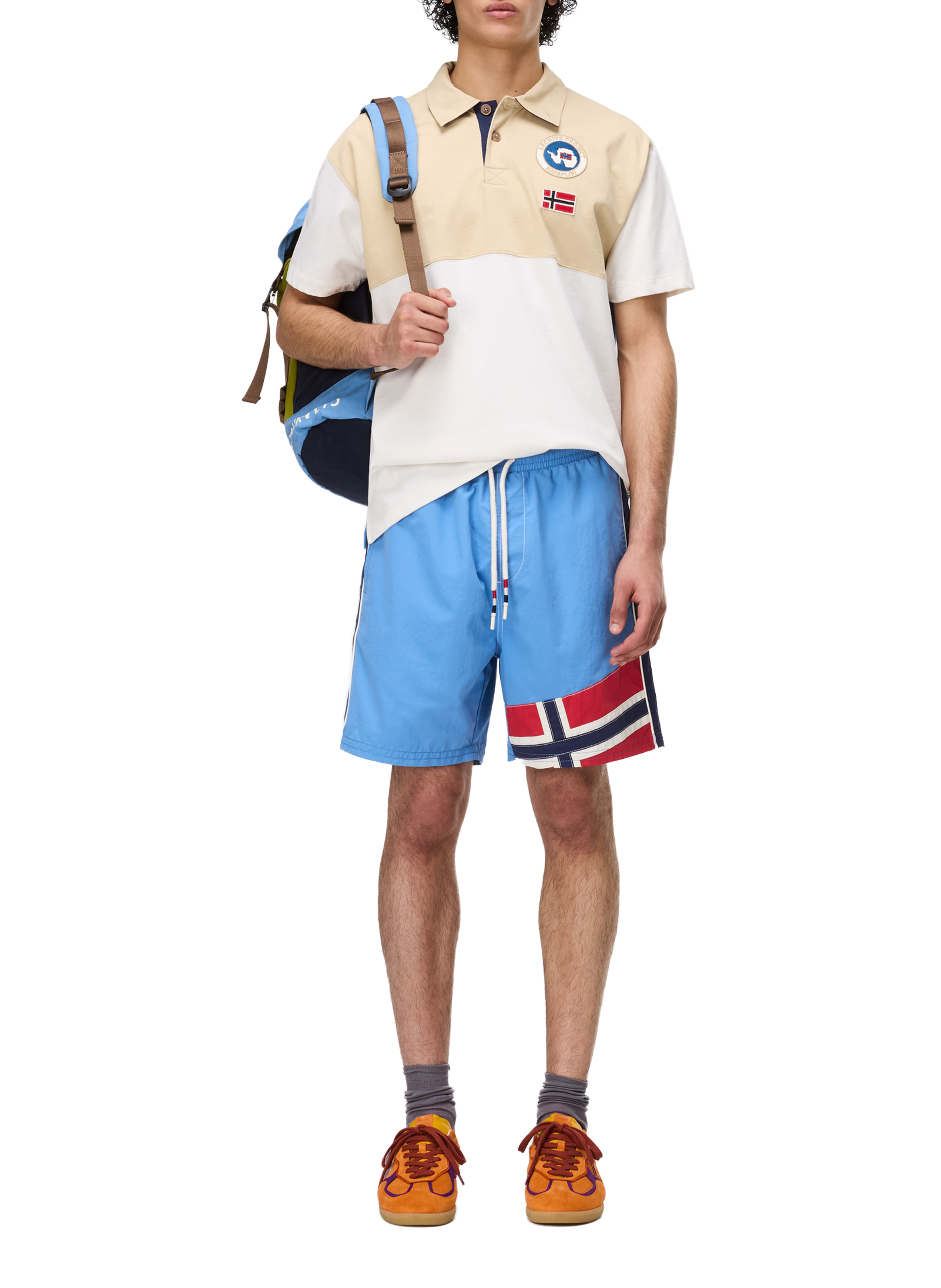 Polo manches courtes Reflect à logo en coton NAPAPIJRI Blanc