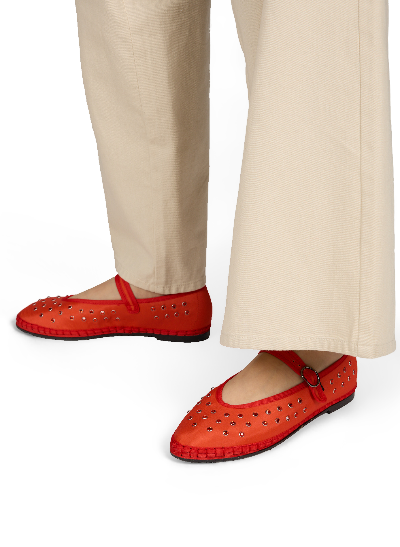 Silk Mae ballet flats FLABELUS Red