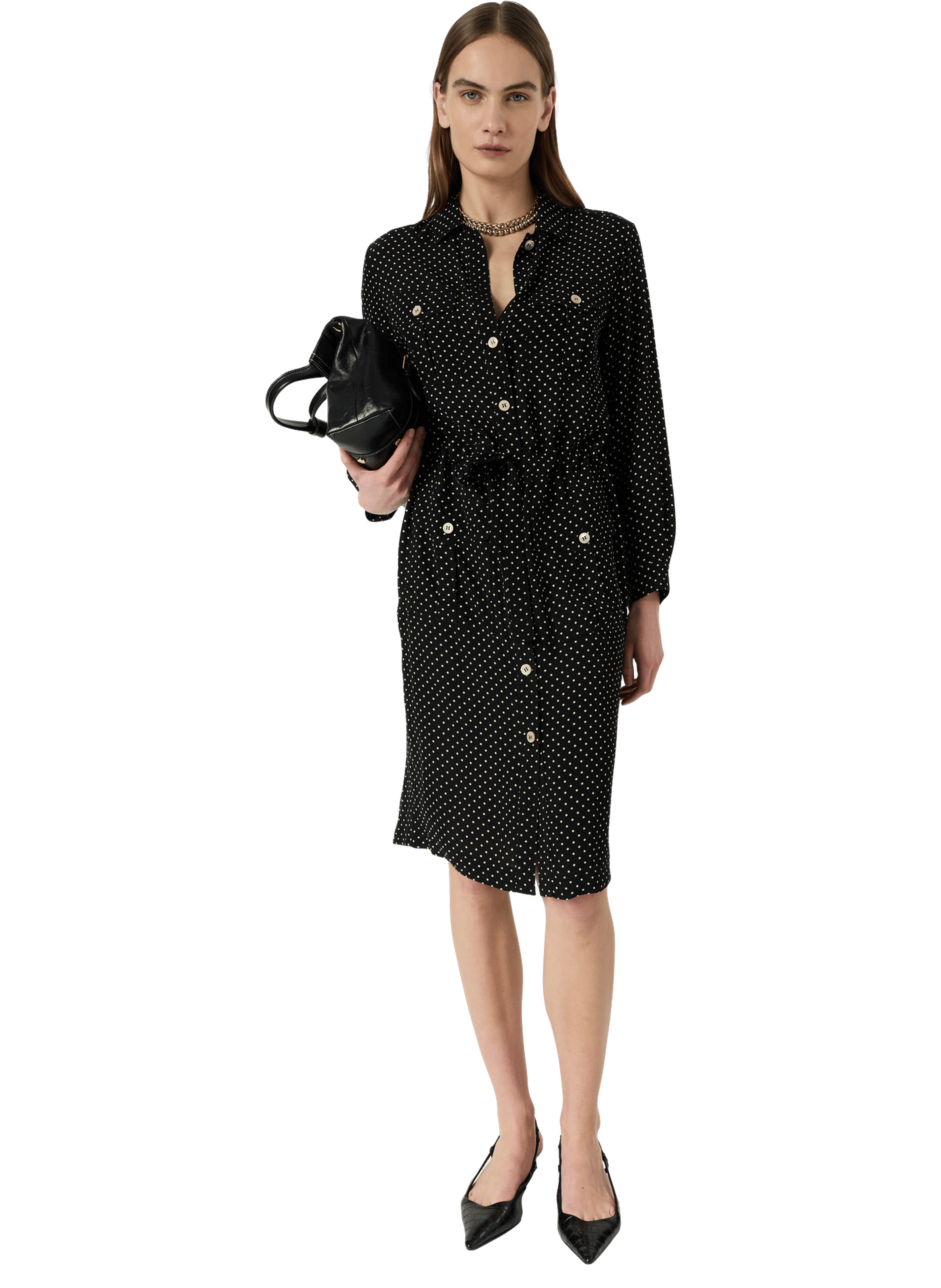 Robe chemise à pois - ruzena GERARD DAREL Noir