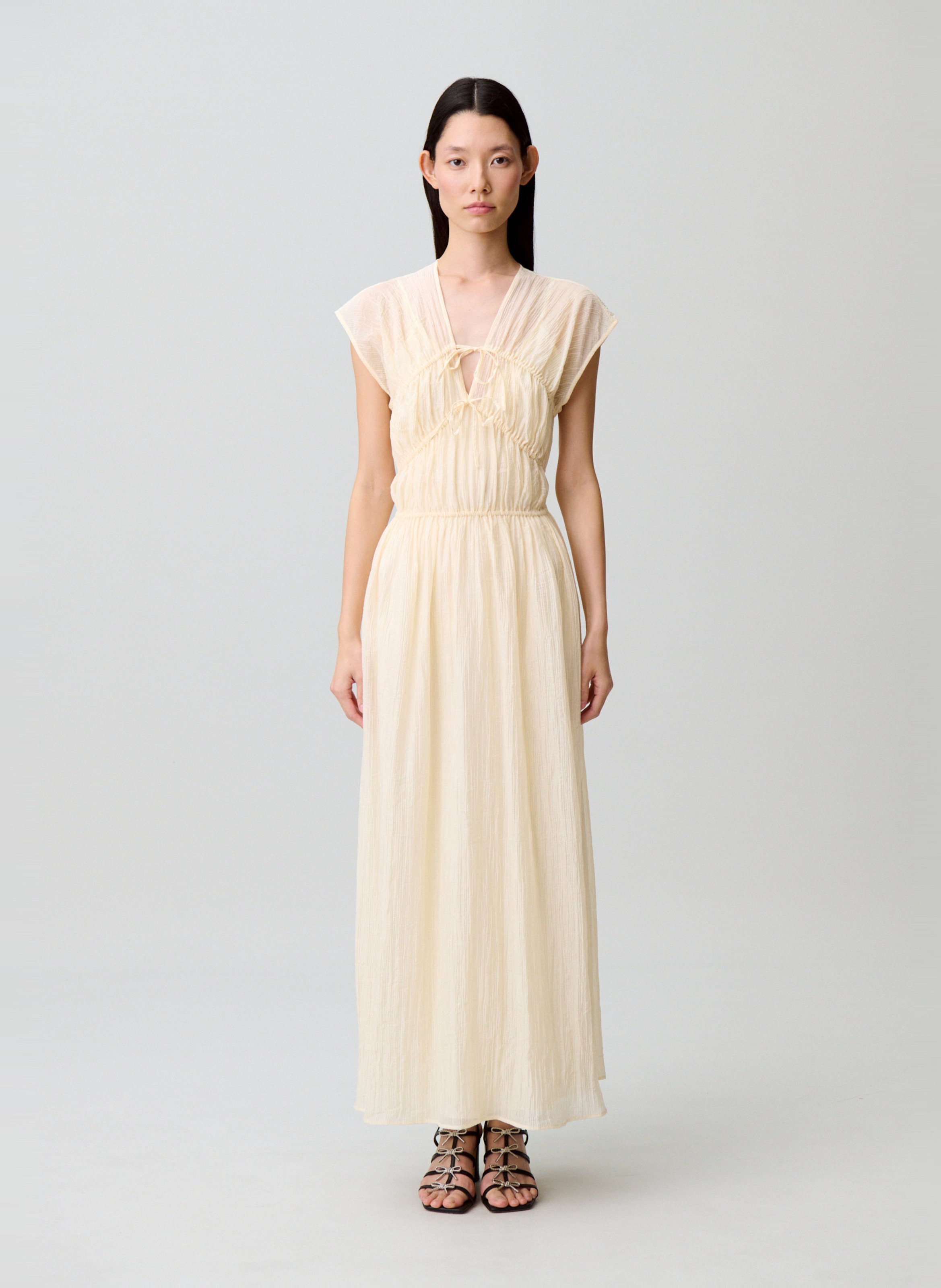 Robe longue col v CLAUDIE PIERLOT Blanc