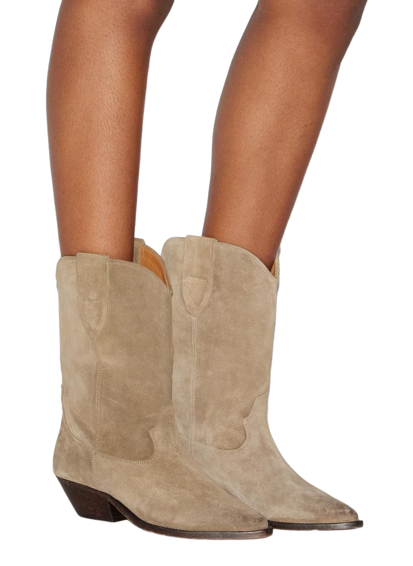 Derto suede calf leather cowboy boots ISABEL MARANT Brown
