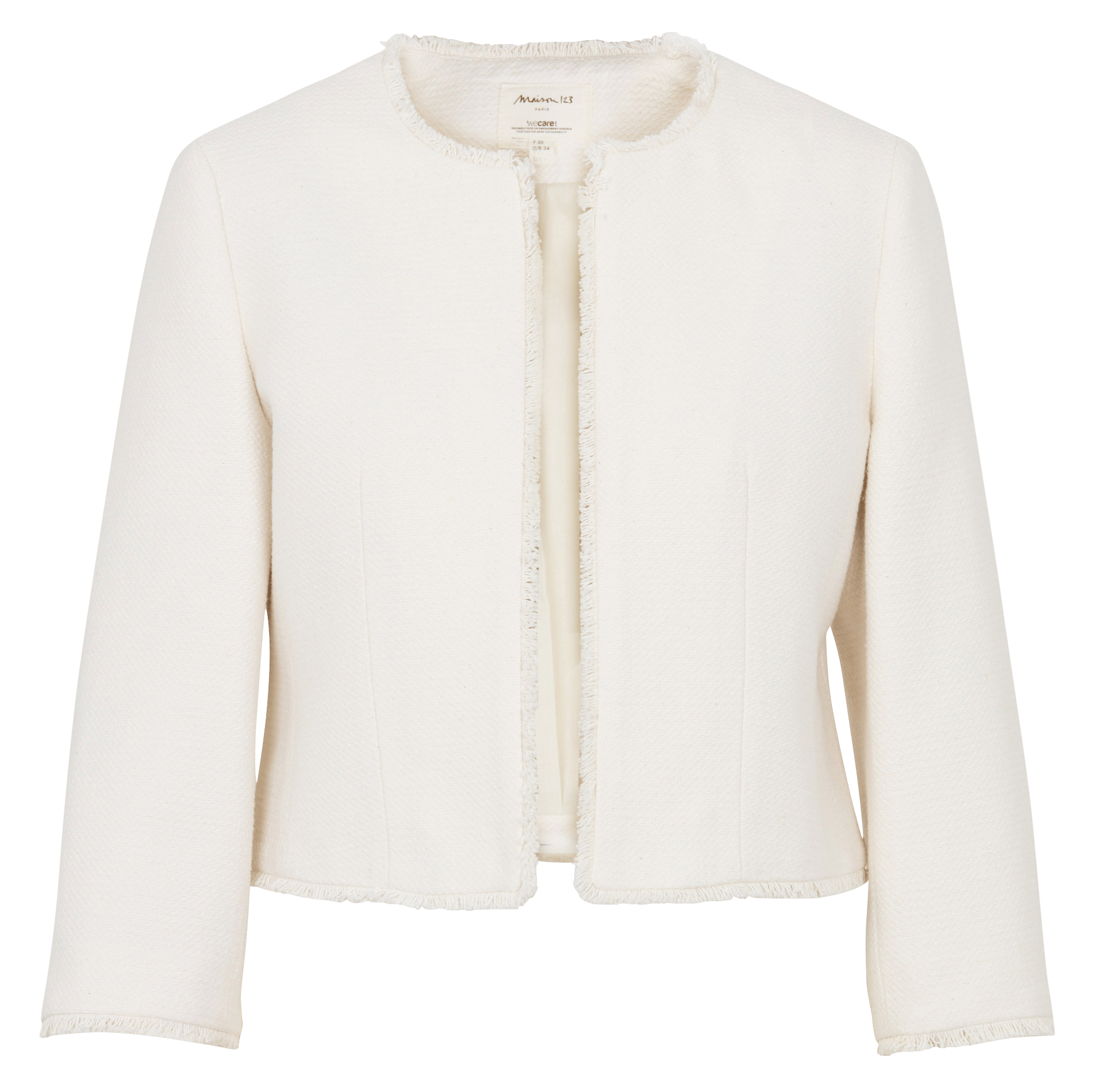 Veste col rond en coton mélangé valie MAISON 123 Blanc