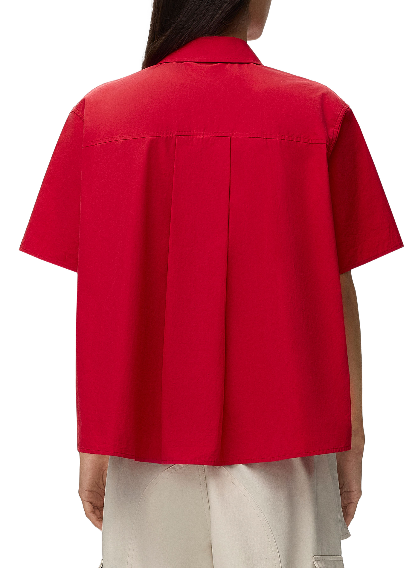 Chemise trapèze à manches courtes en coton LOEWE Rouge