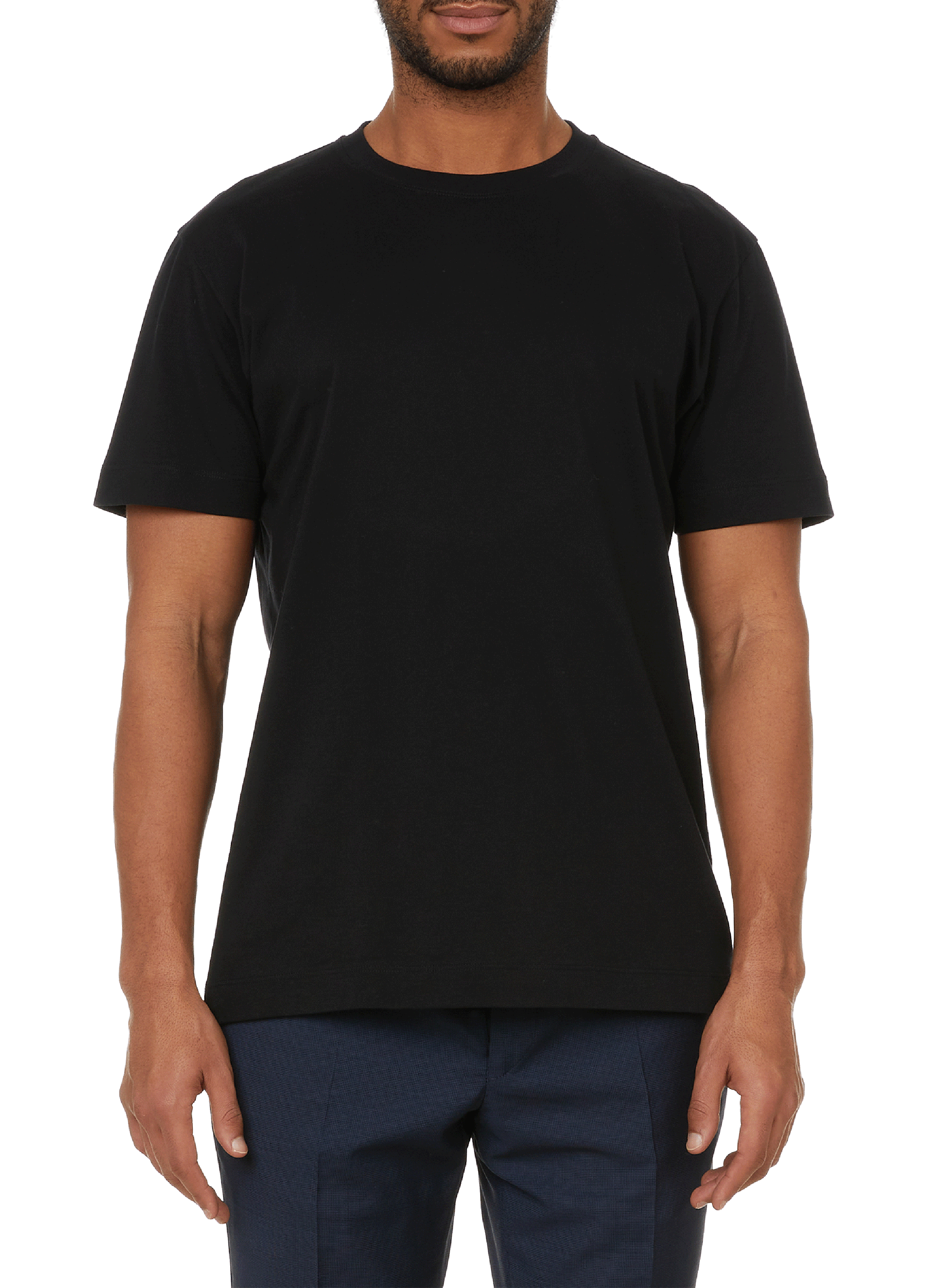 T-shirt col rond en coton organique AU PRINTEMPS PARIS Noir
