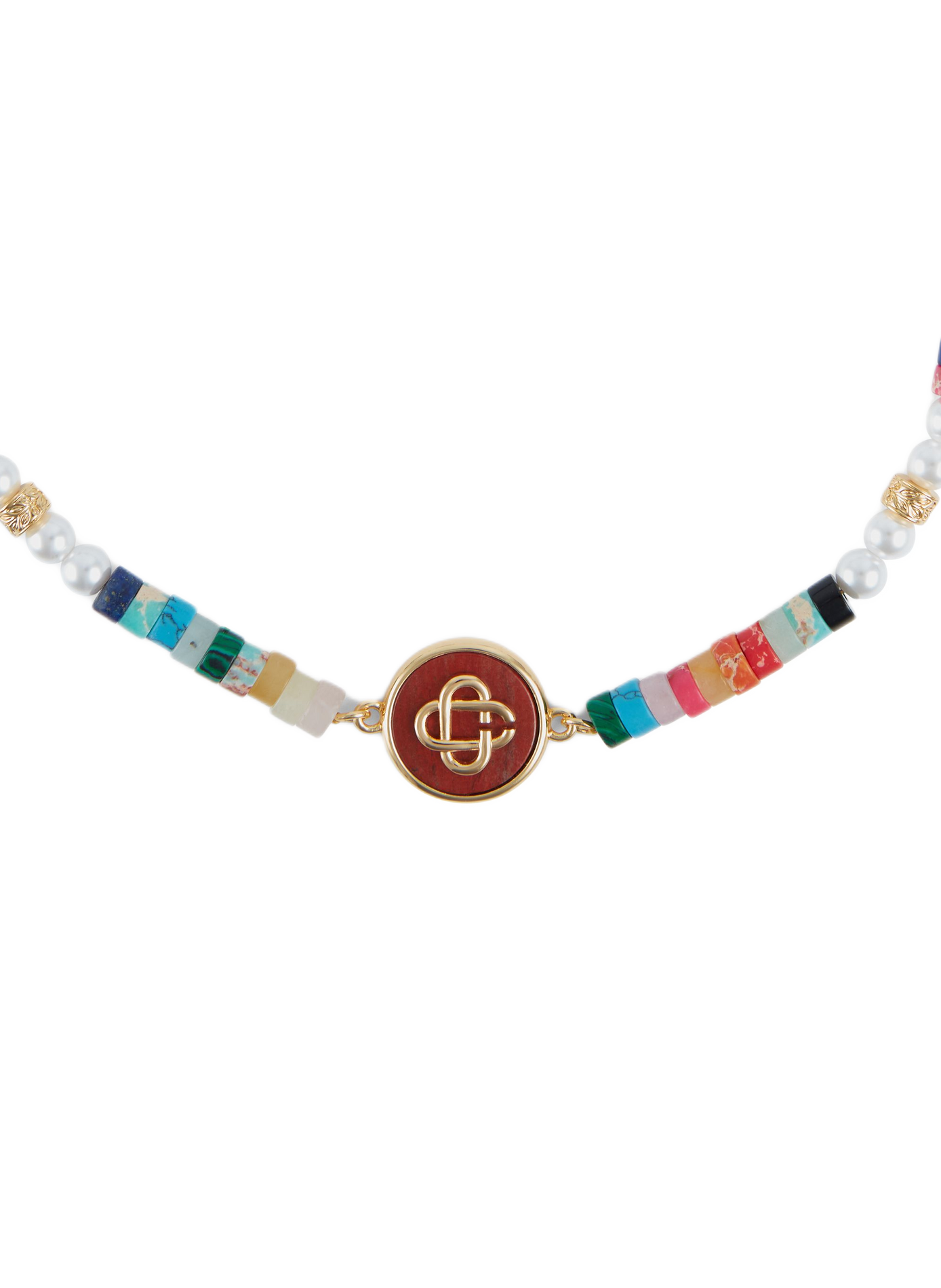 Collier de perles en laiton plaqué or CASABLANCA PARIS Multicolore