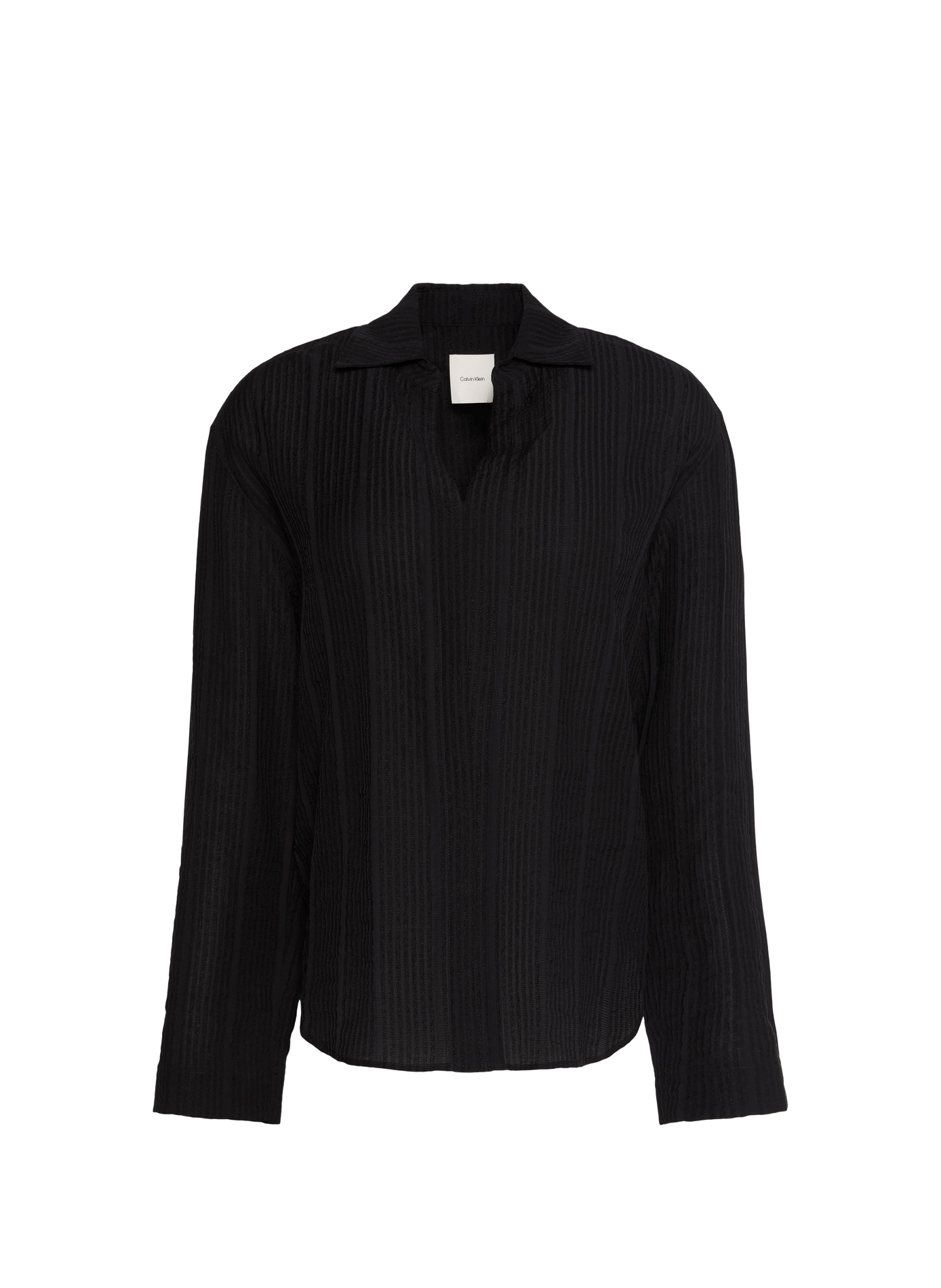 V-neck blouse with textured stripes CALVIN KLEIN Black