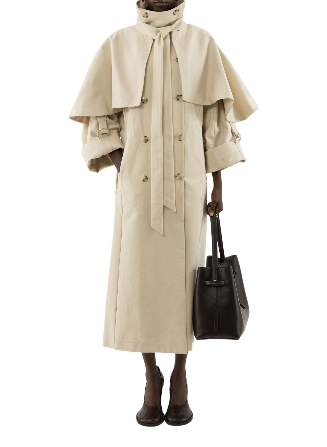 Langer weiträumiger Trenchcoat ARAKII Beige
