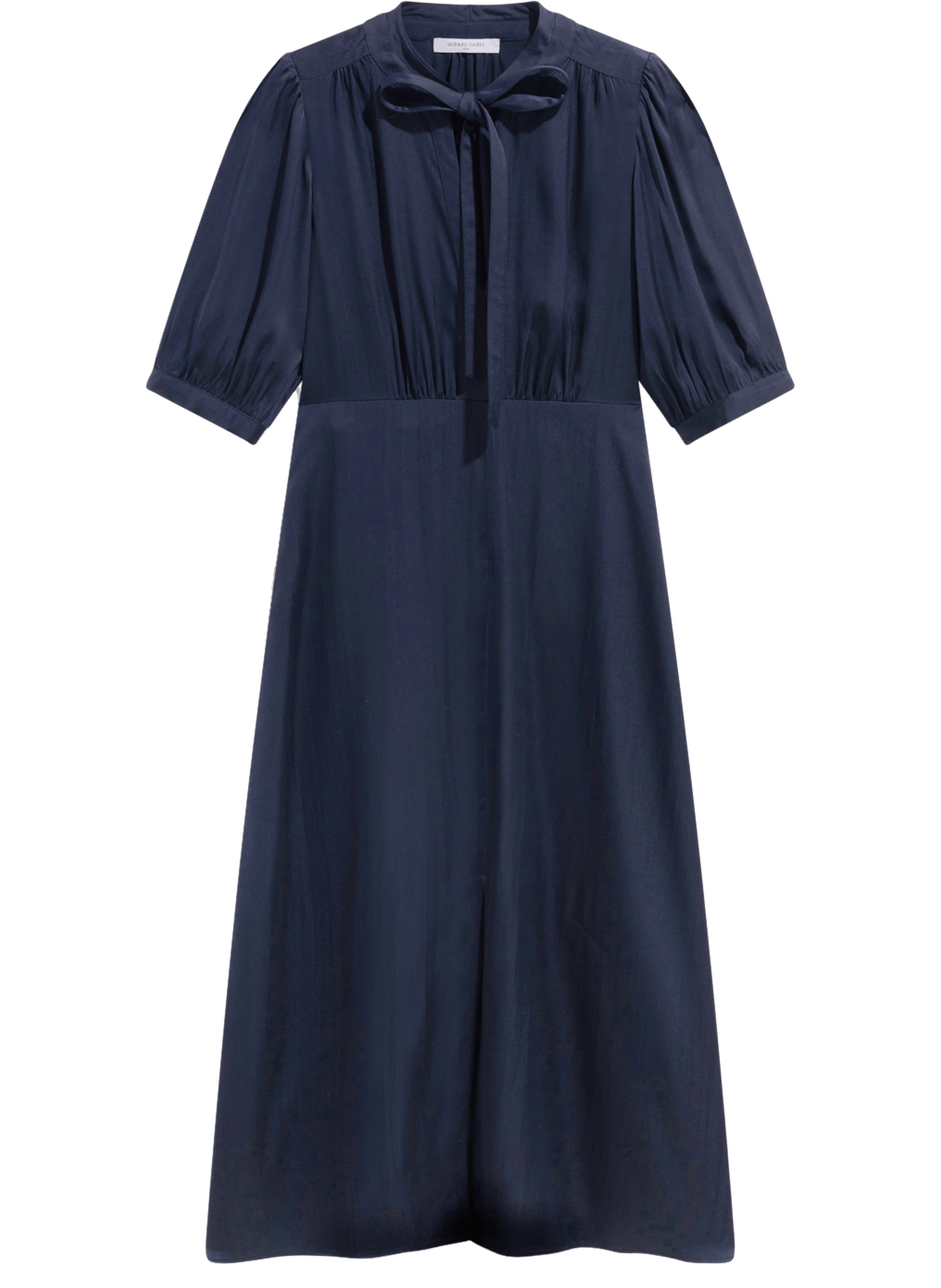 Robe midi cintrée en satin - chani GERARD DAREL Bleu