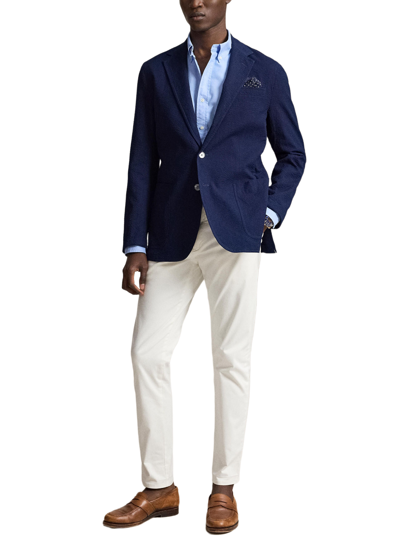 Chemise à manches longues en coton  | Bleu POLO RALPH LAUREN Homme
