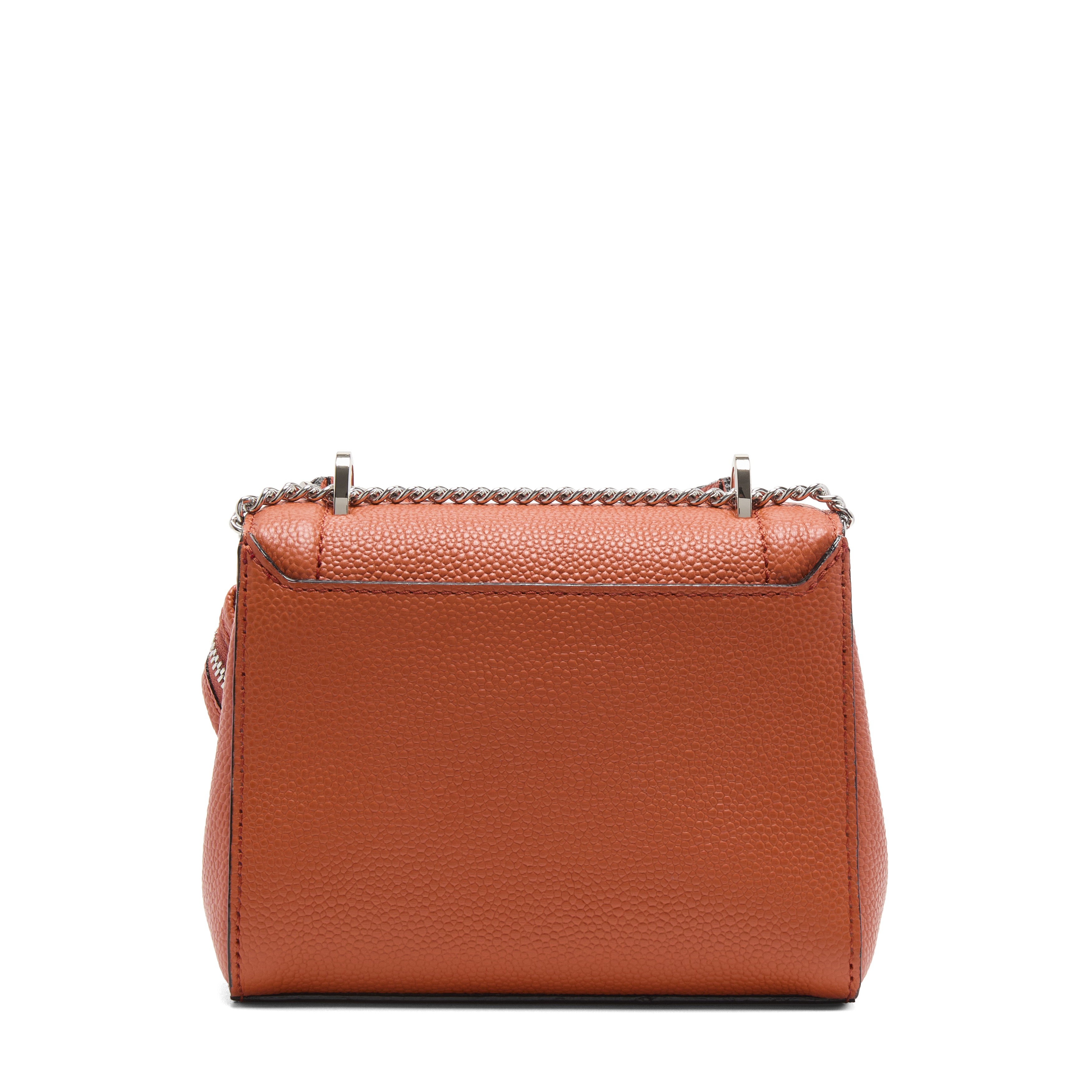 Klep tas s - ninon door Lancel, kalfsleer met korrel en glad, oranje, metalen afwerking, klep met metalen sluiting. LANCEL Oranje