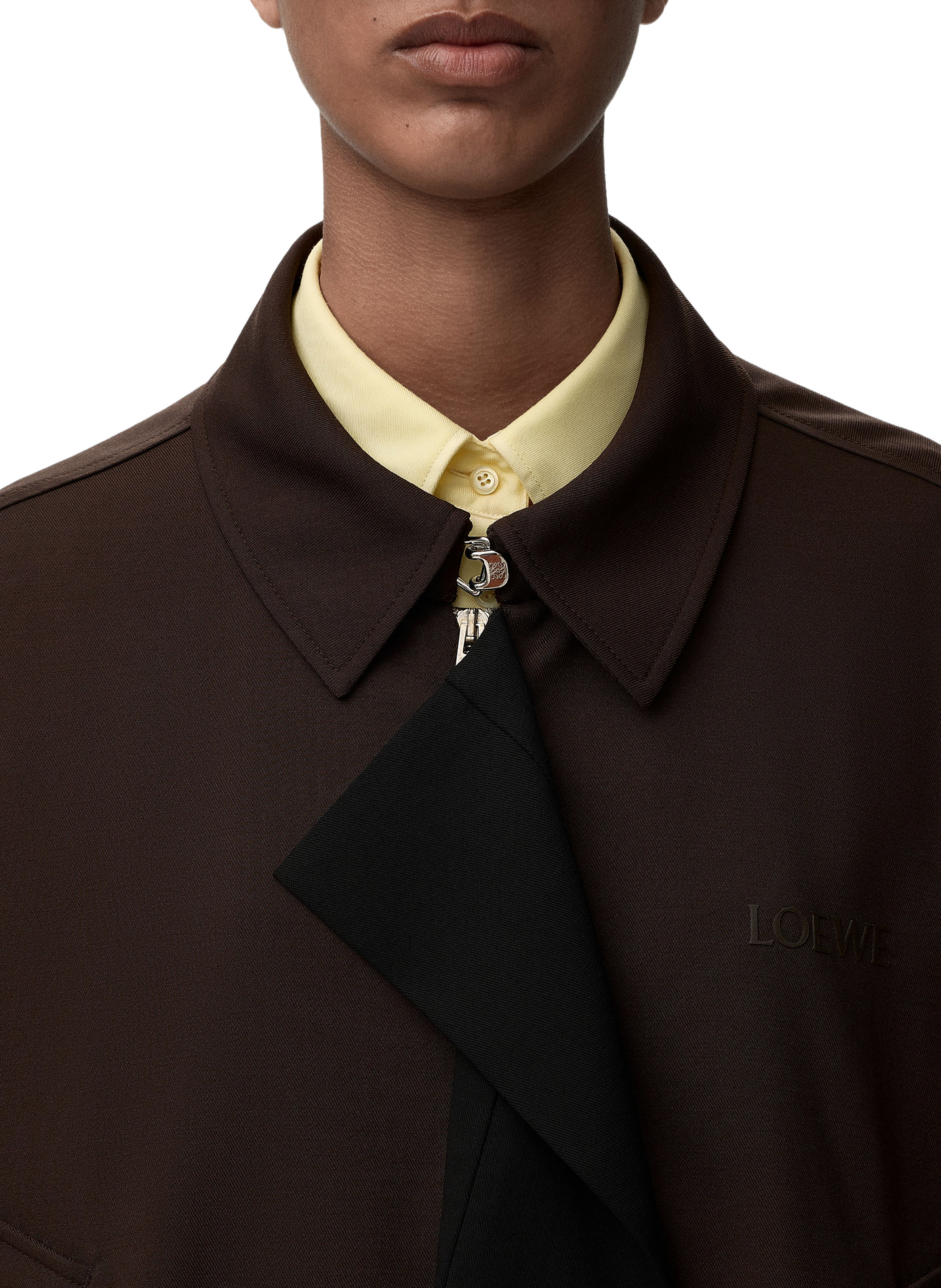 Veste ballon en mélange stretch fluide LOEWE Marron