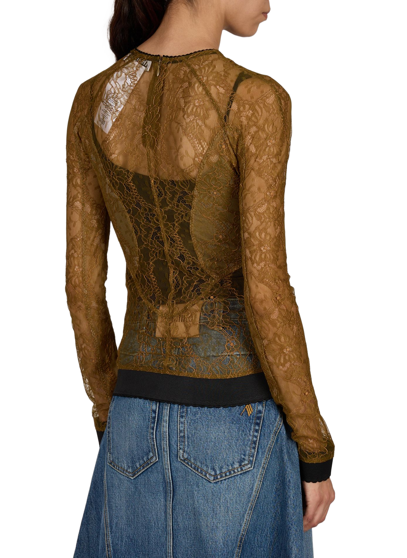 Angepasstes Top mit Spitze THE ATTICO Khaki