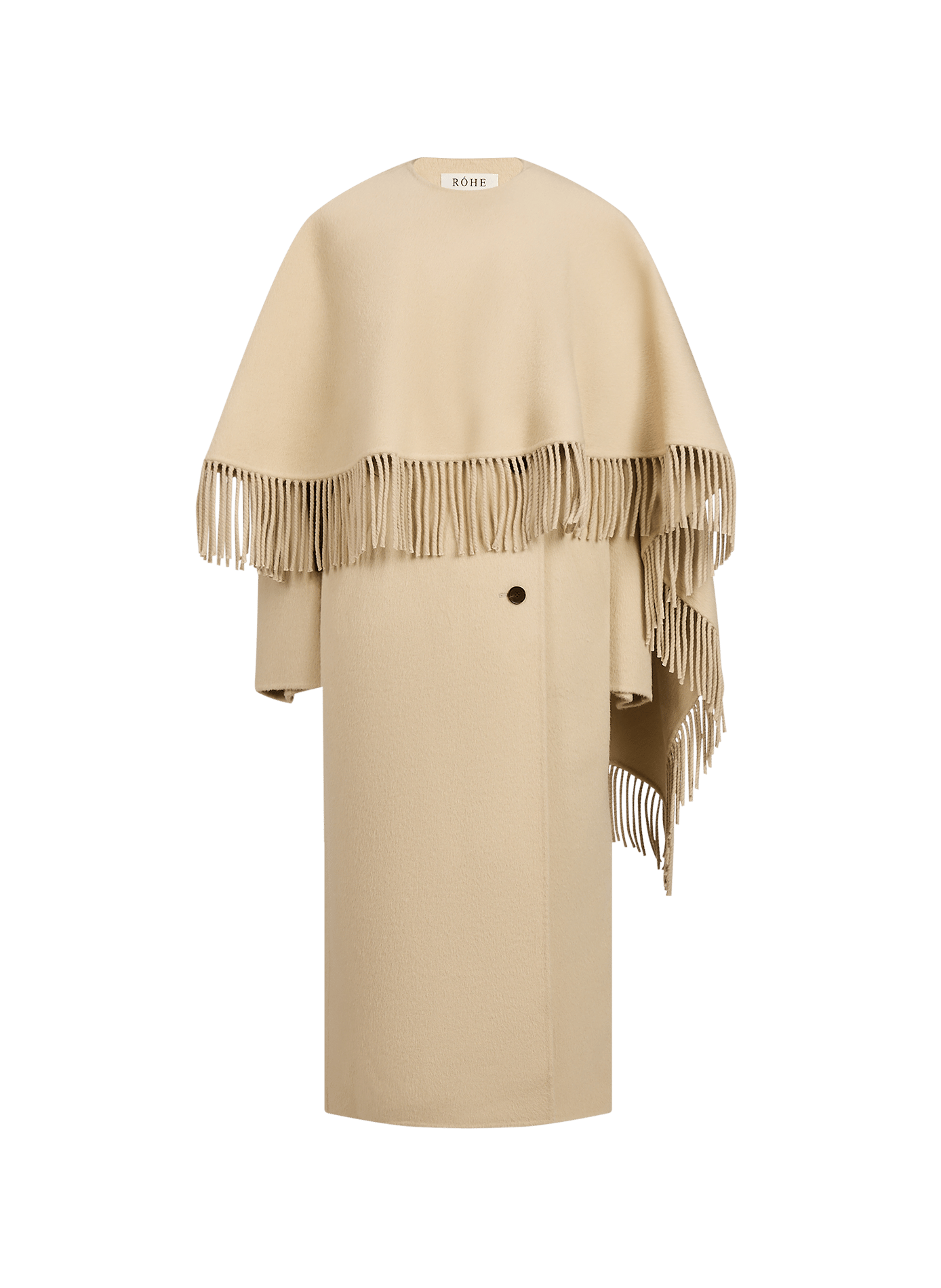 Manteau à franges en laine double face et alpaga ROHE FRAMES Beige