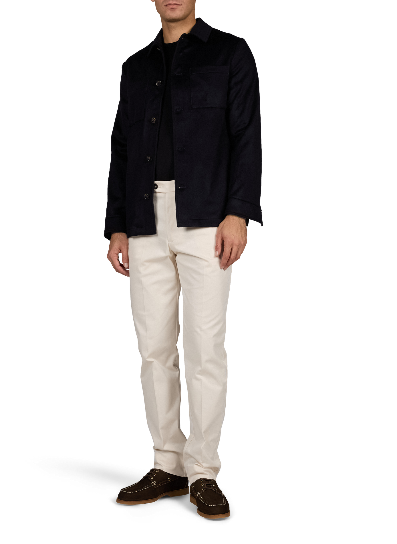 Straight cotton-blend trousers AURELIEN Beige