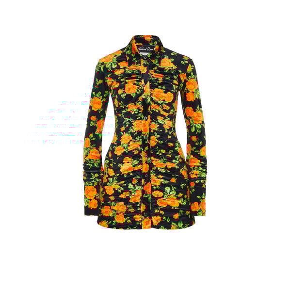 Robe chemisier à motif fleuri