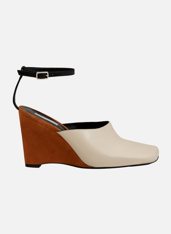 Mules compensées croisette Beige by AMI PARIS AMI PARIS Mules compensées croisette Beige