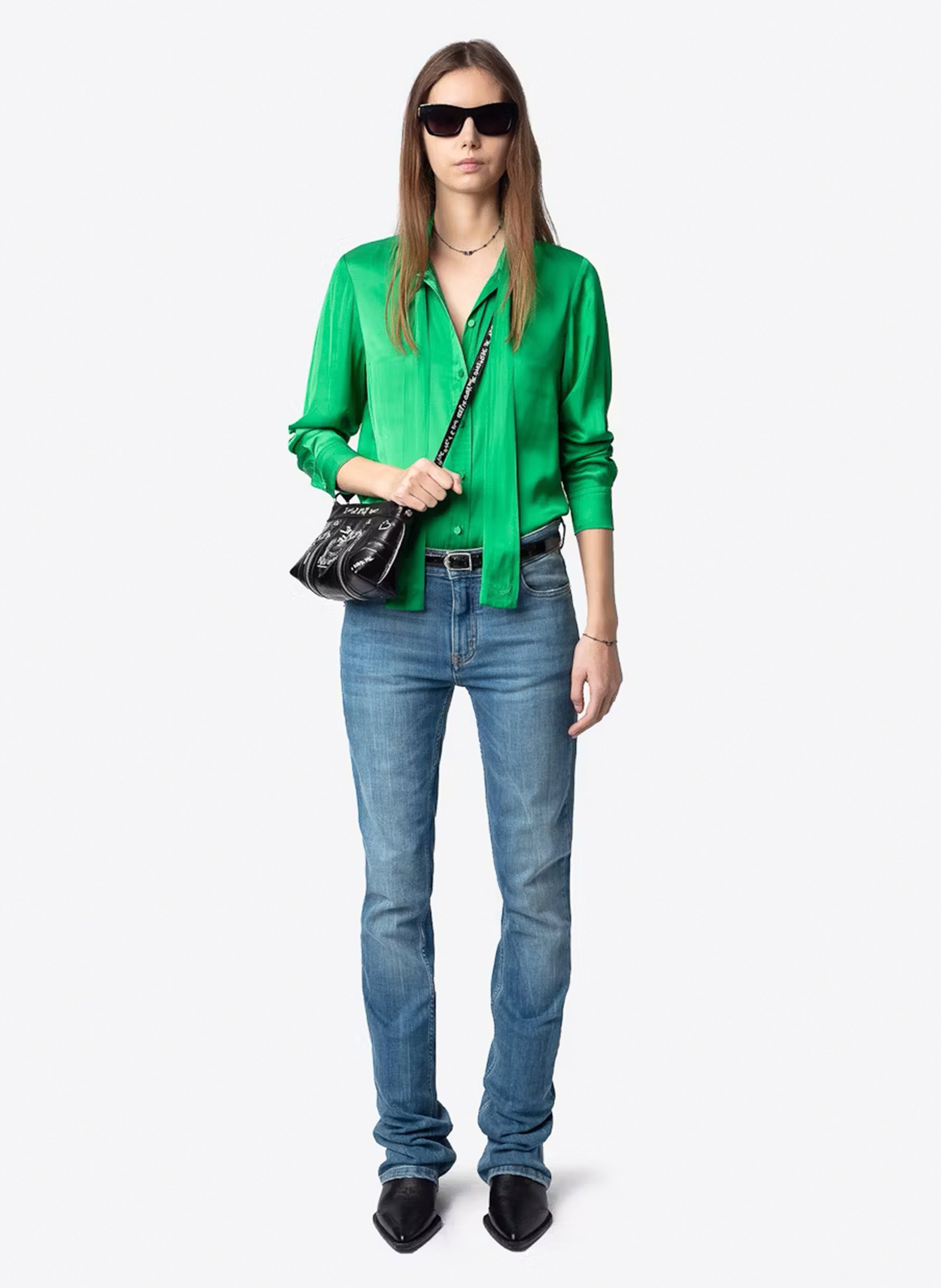 Chemise col lavallière satinée tulba ZADIG&VOLTAIRE Vert