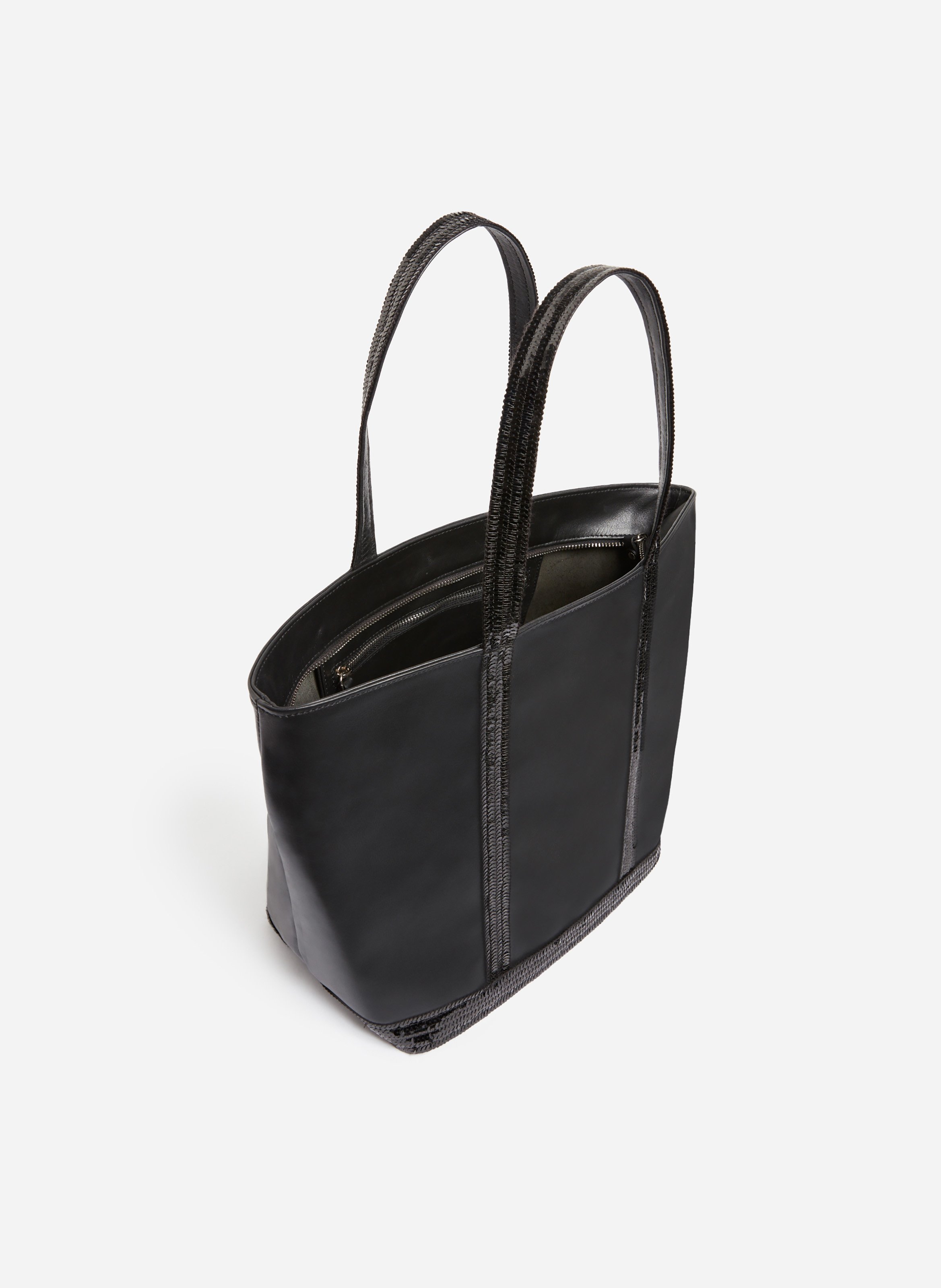 Cabas M Zippé En Cuir Lisse VANESSA BRUNO Noir