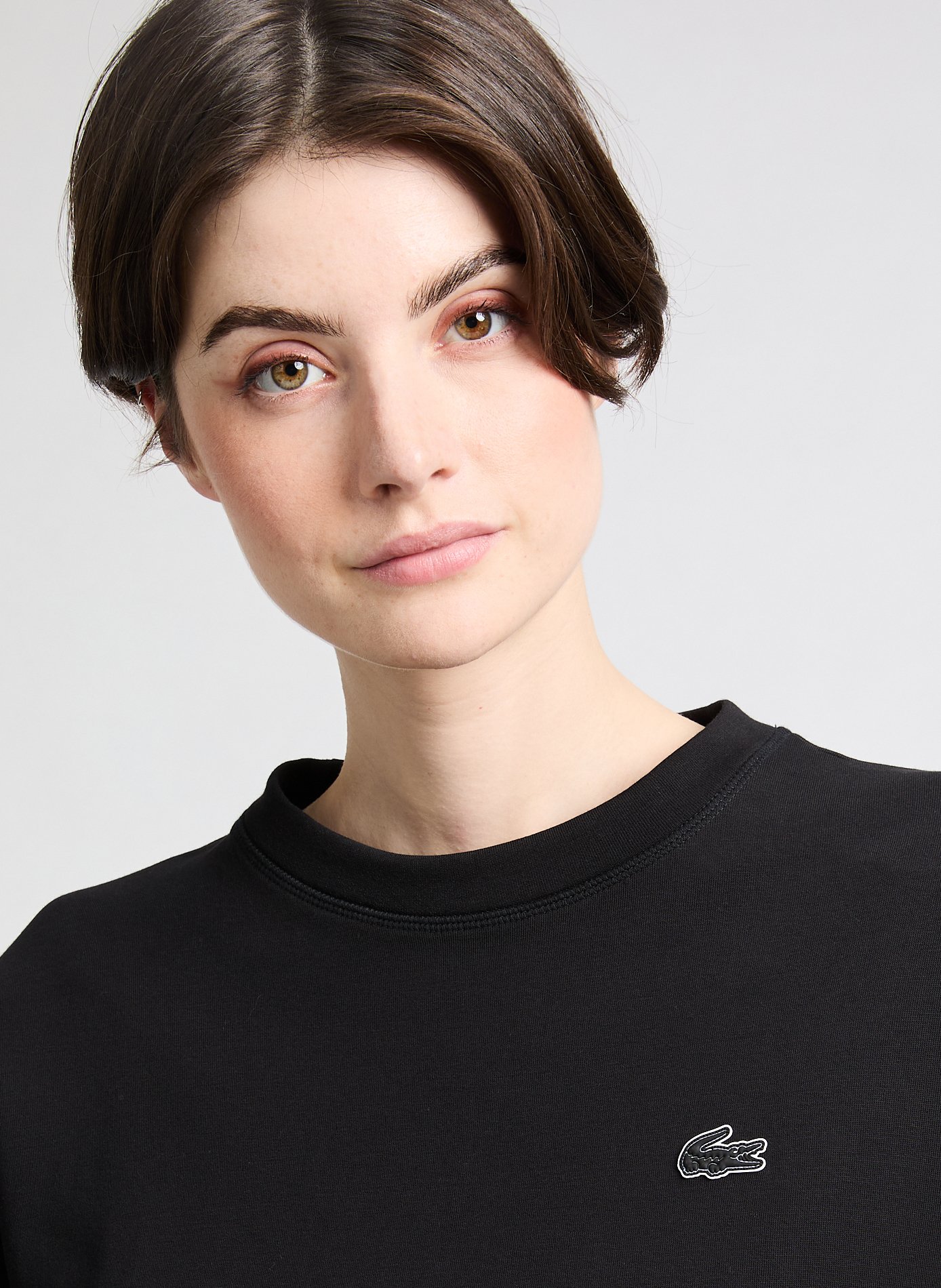 Sweatshirt en coton mélangé LACOSTE Noir