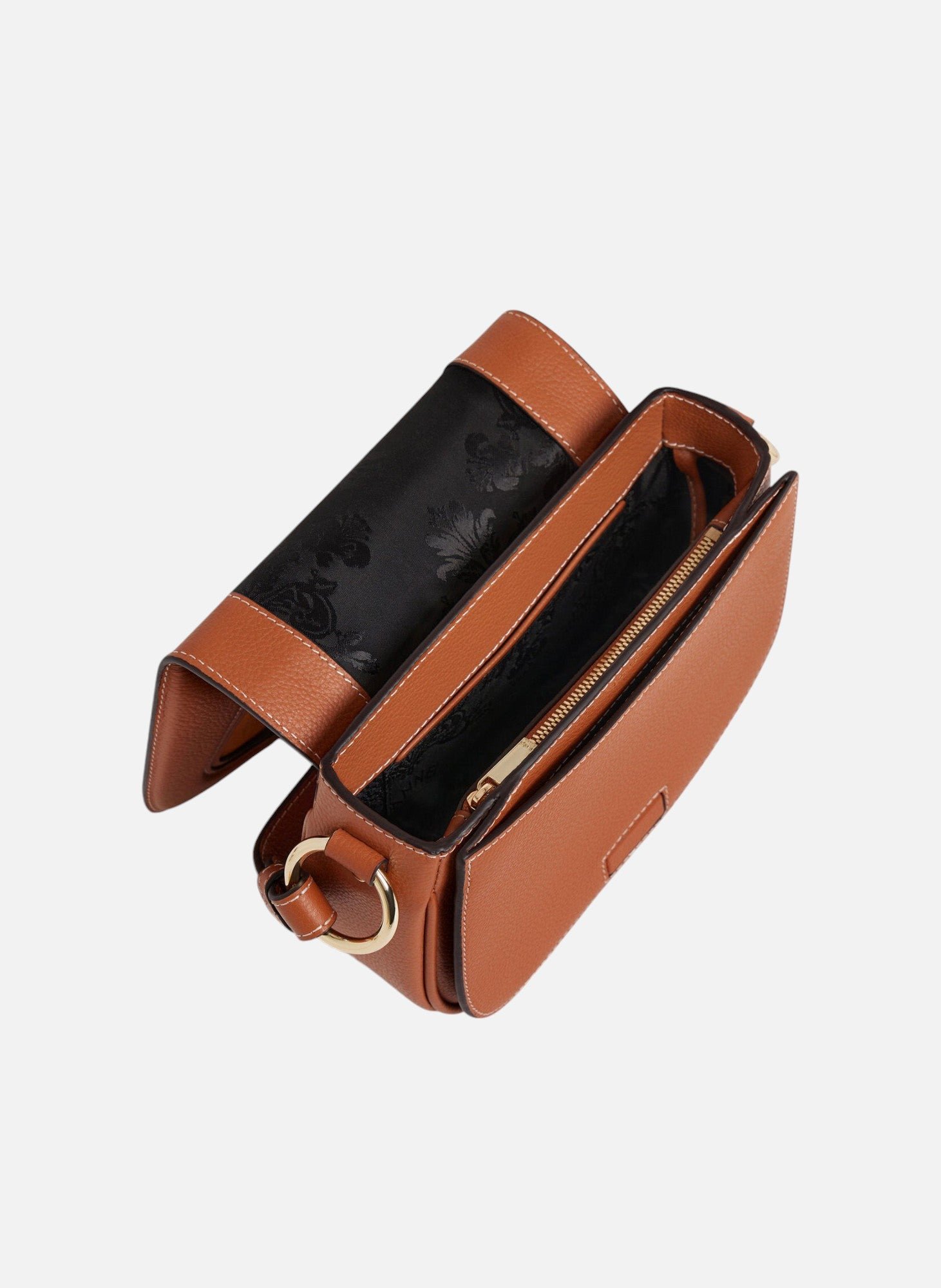 Petit sac bandoulière ella en cuir grainé et nubuck LE TANNEUR Marron