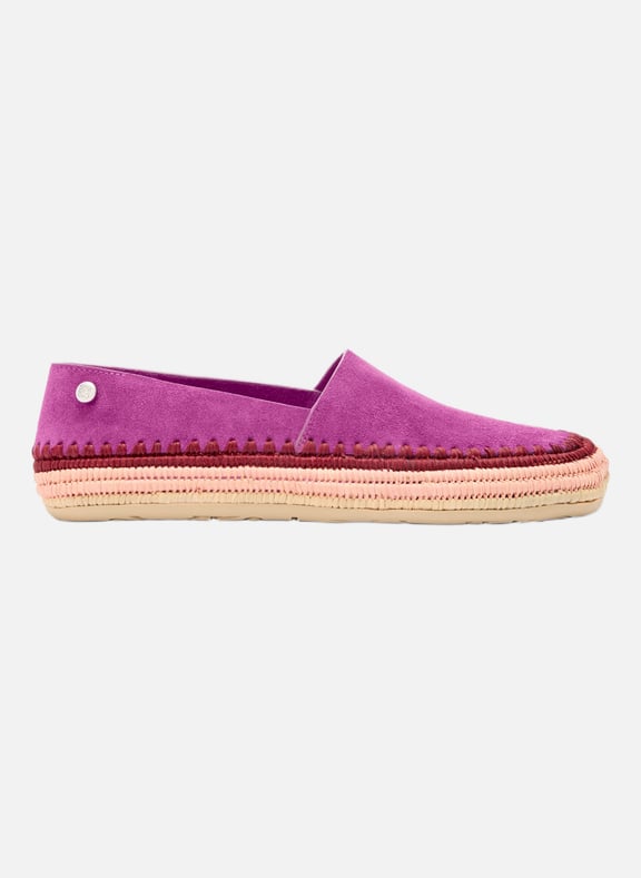 Rio raffia and suede leather moccasins Pink by LOEWE LOEWE Rio raffia and suede leather moccasins Pink