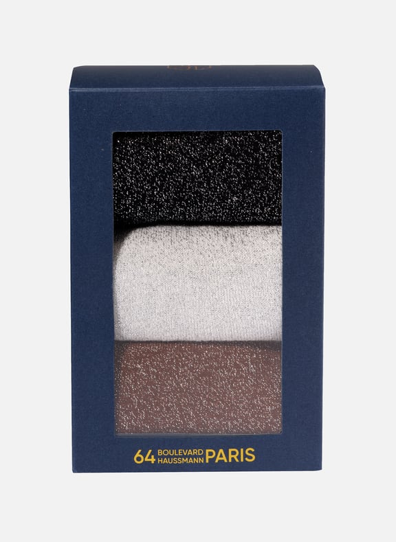 Box of three socks Blue by 64 BLD HAUSSMANN PARIS 64 BLD HAUSSMANN PARIS Box of three socks Blue