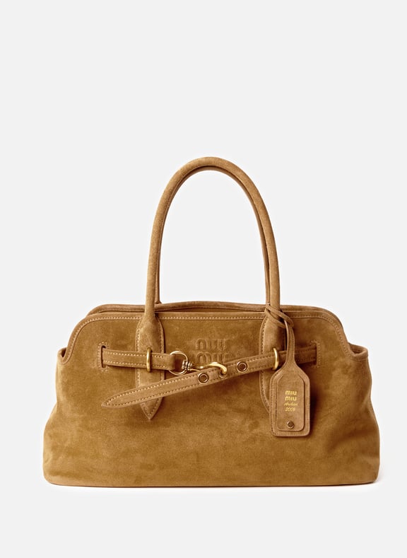 Sac cabas Aventure en cuir suédé Marron by MIU MIU MIU MIU Sac cabas Aventure en cuir suédé Marron