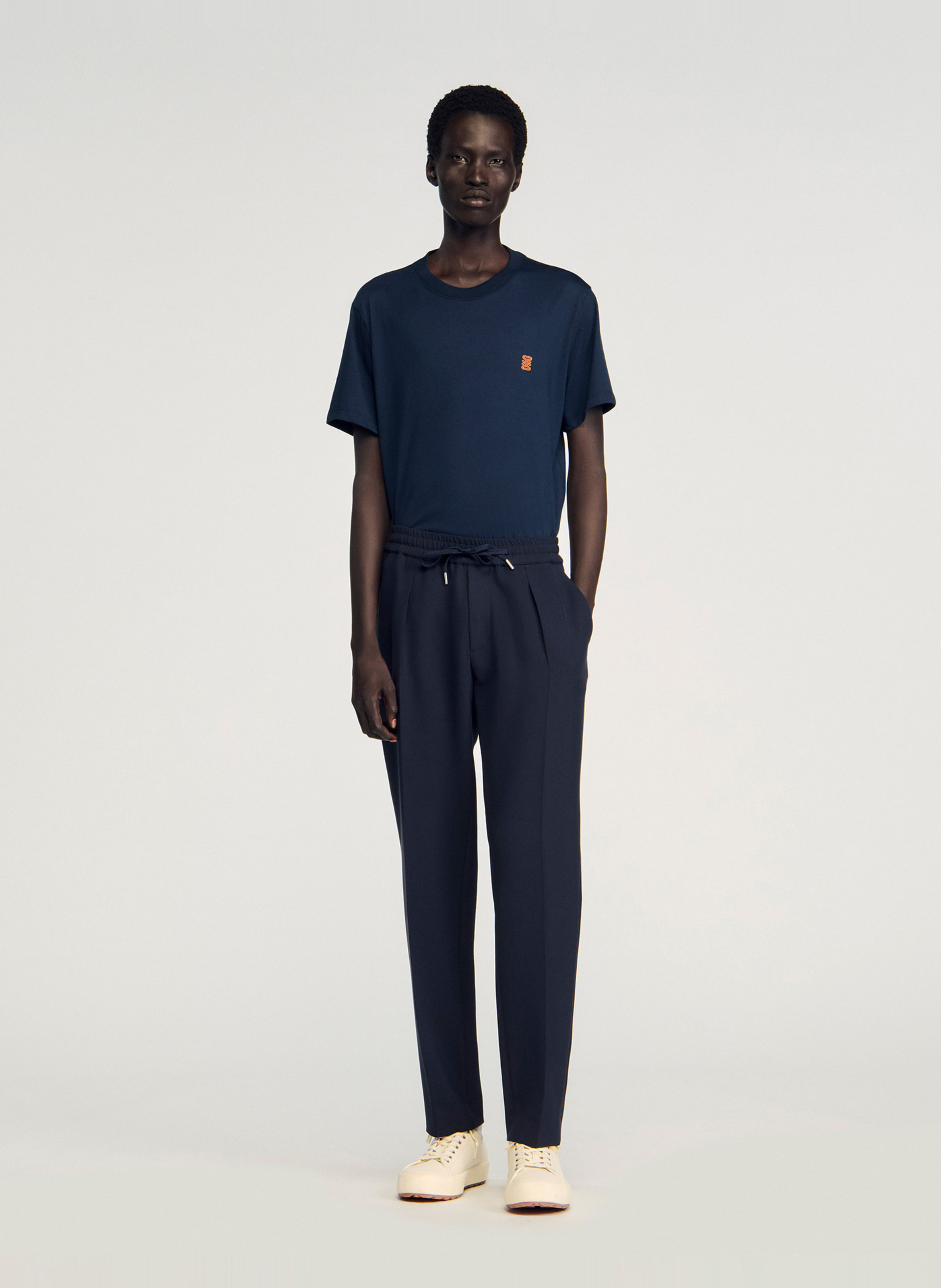 Pantalon droit SANDRO Bleu