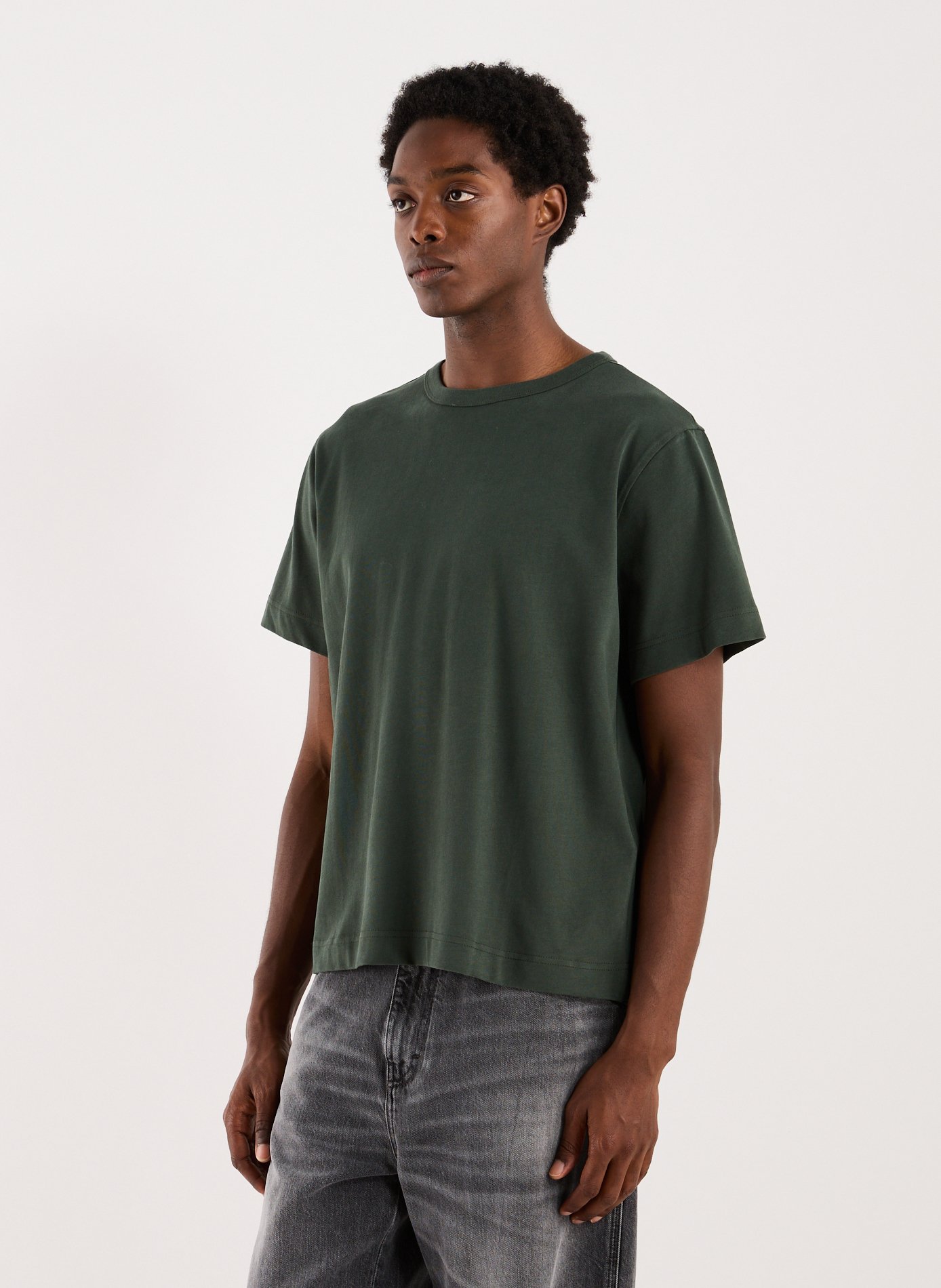 SELECTED Organic cotton round-neck T-shirt Green