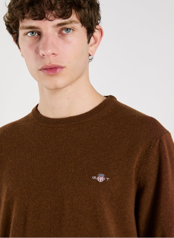 Pull en maille fantaisie à col rond - Marron - Homme - 18.00 Pull en maille fantaisie à col rond - Marron - Homme - 18.00