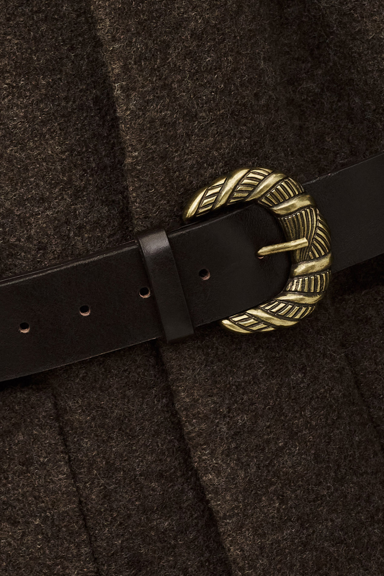 Veste ceinturée en laine claudy BA&SH Marron