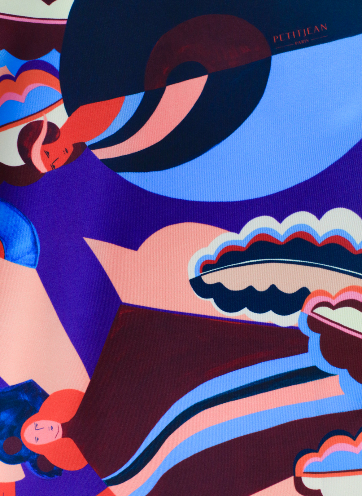 Passantes - Carré 90 imprimé en soie PETITJEAN PARIS Multicolore