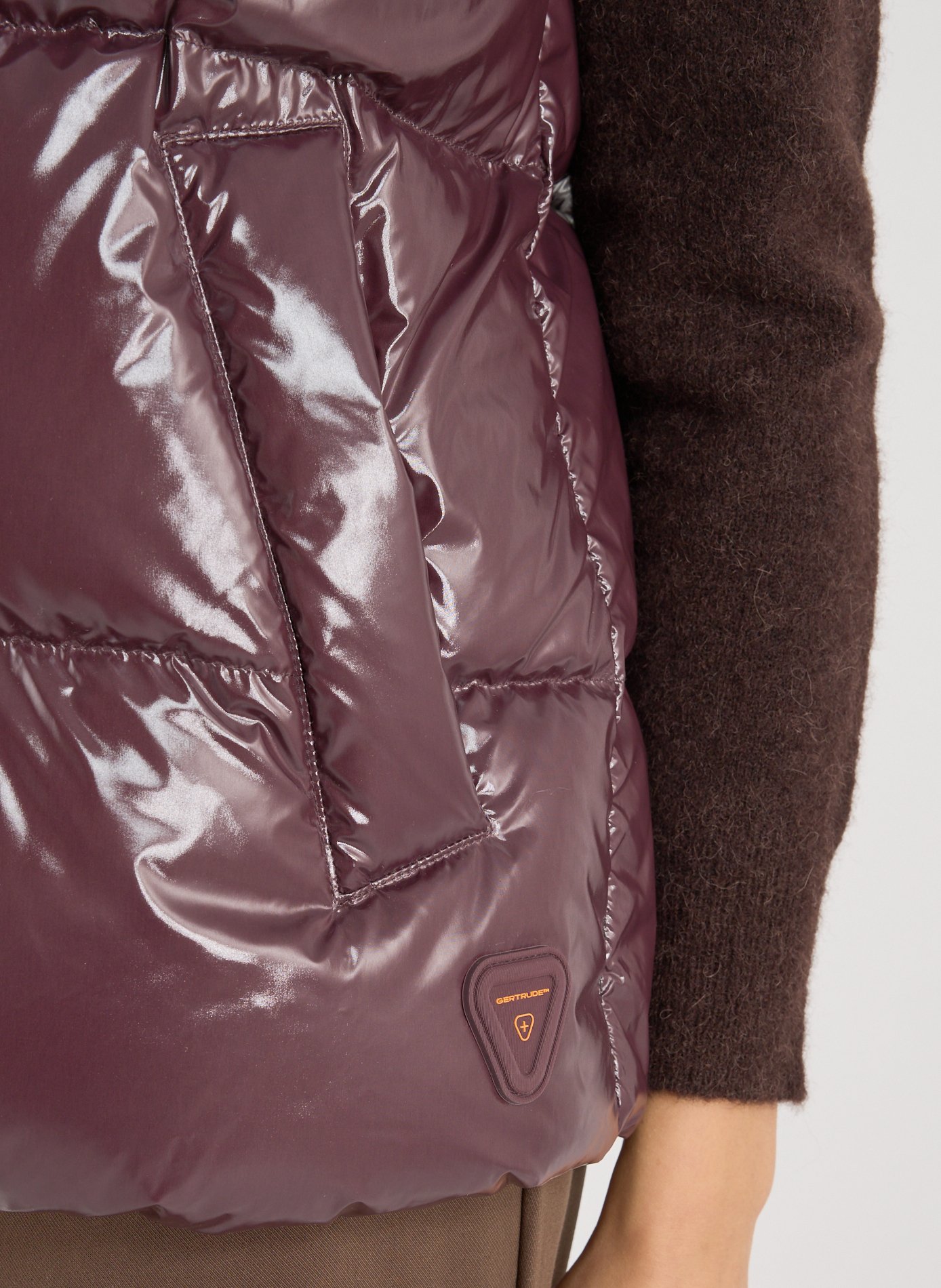 Quilted sleeveless puffer jacket with high neck GERTRUDE ET GASTON Red