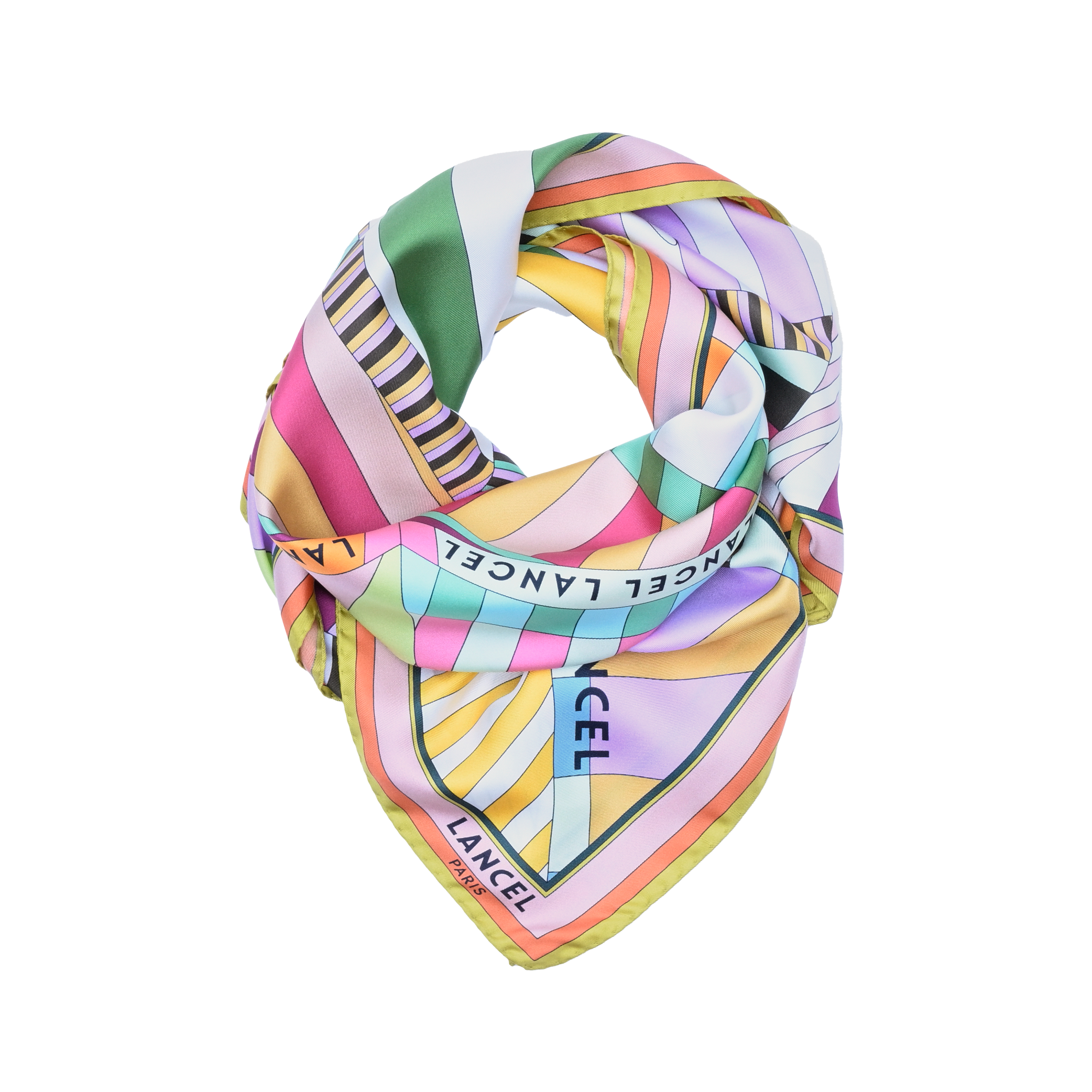Silk scarf 90 parasol pattern by lancel LANCEL Multicolour