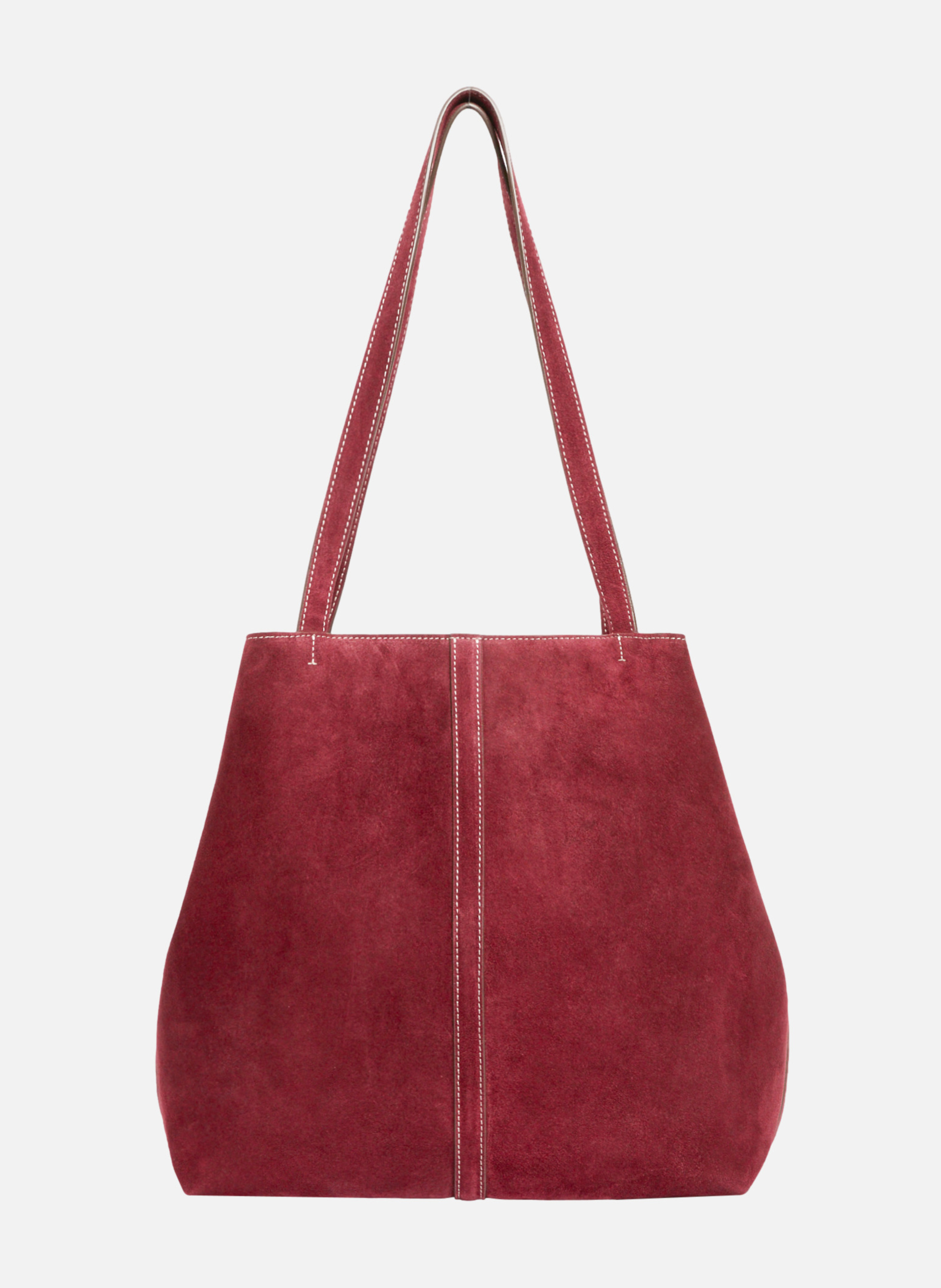 Grand cabas daily en cuir velours VANESSA BRUNO Rouge