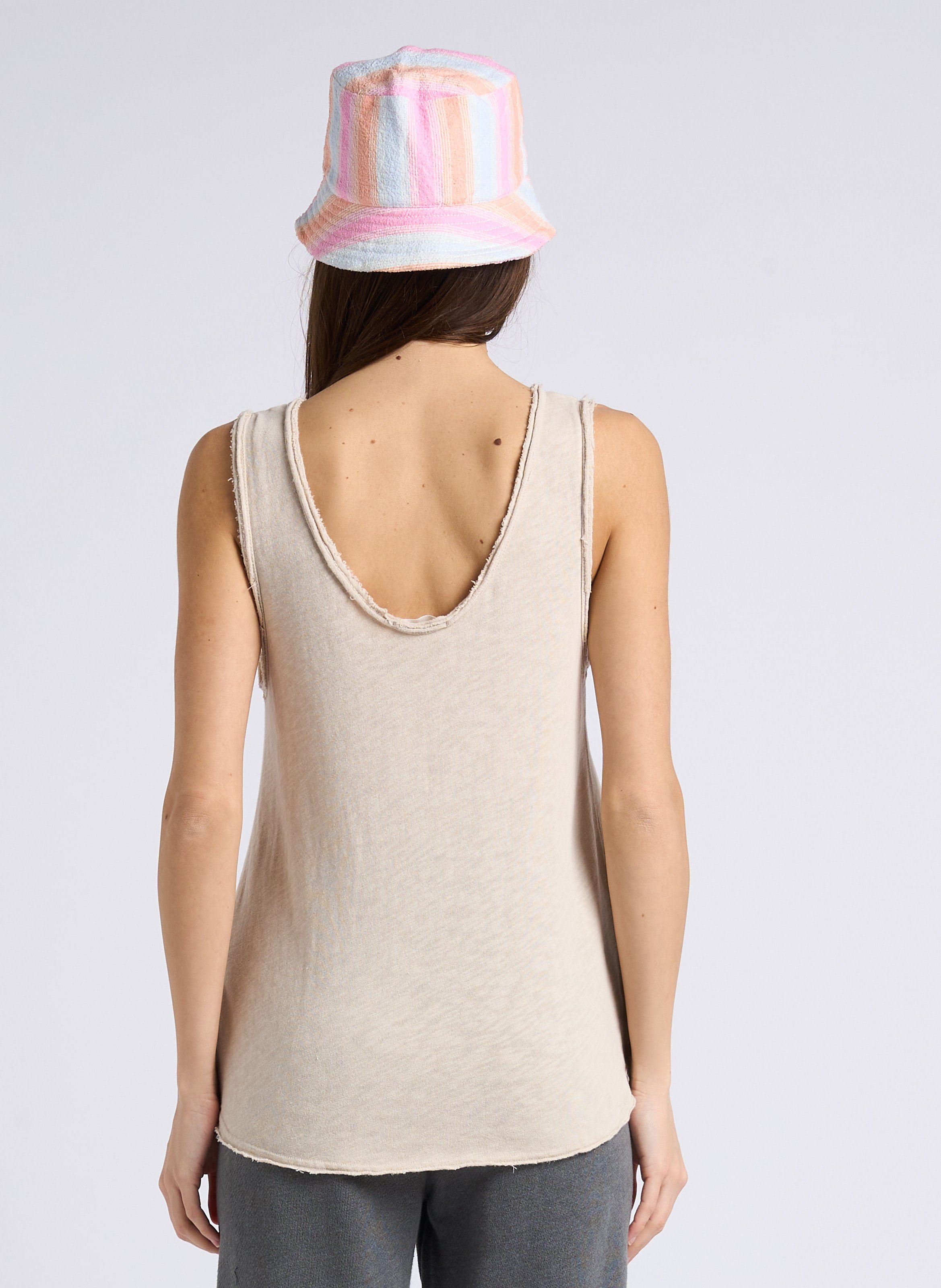 Débardeur col rond droit en coton Sonoma AMERICAN VINTAGE Beige