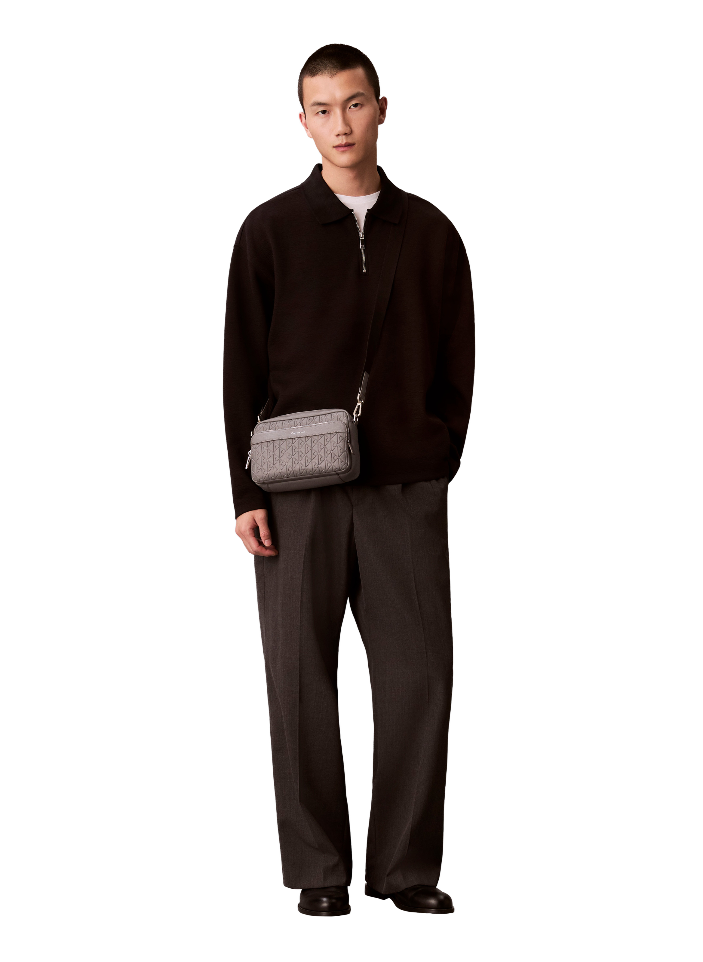 Monogram crossbody bag Grey