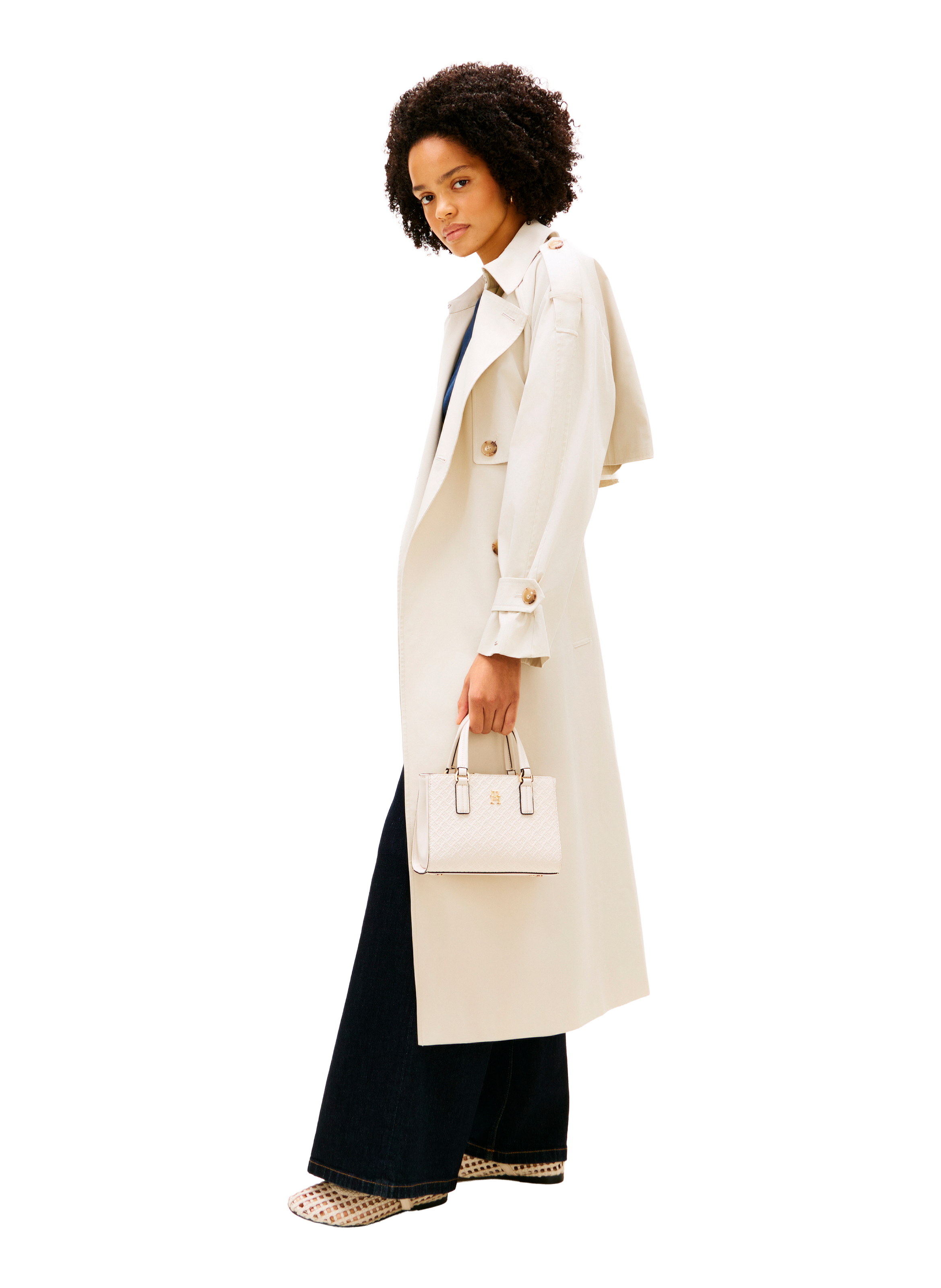 TH Monogram Daily Mini Tote Handbag TOMMY HILFIGER Beige