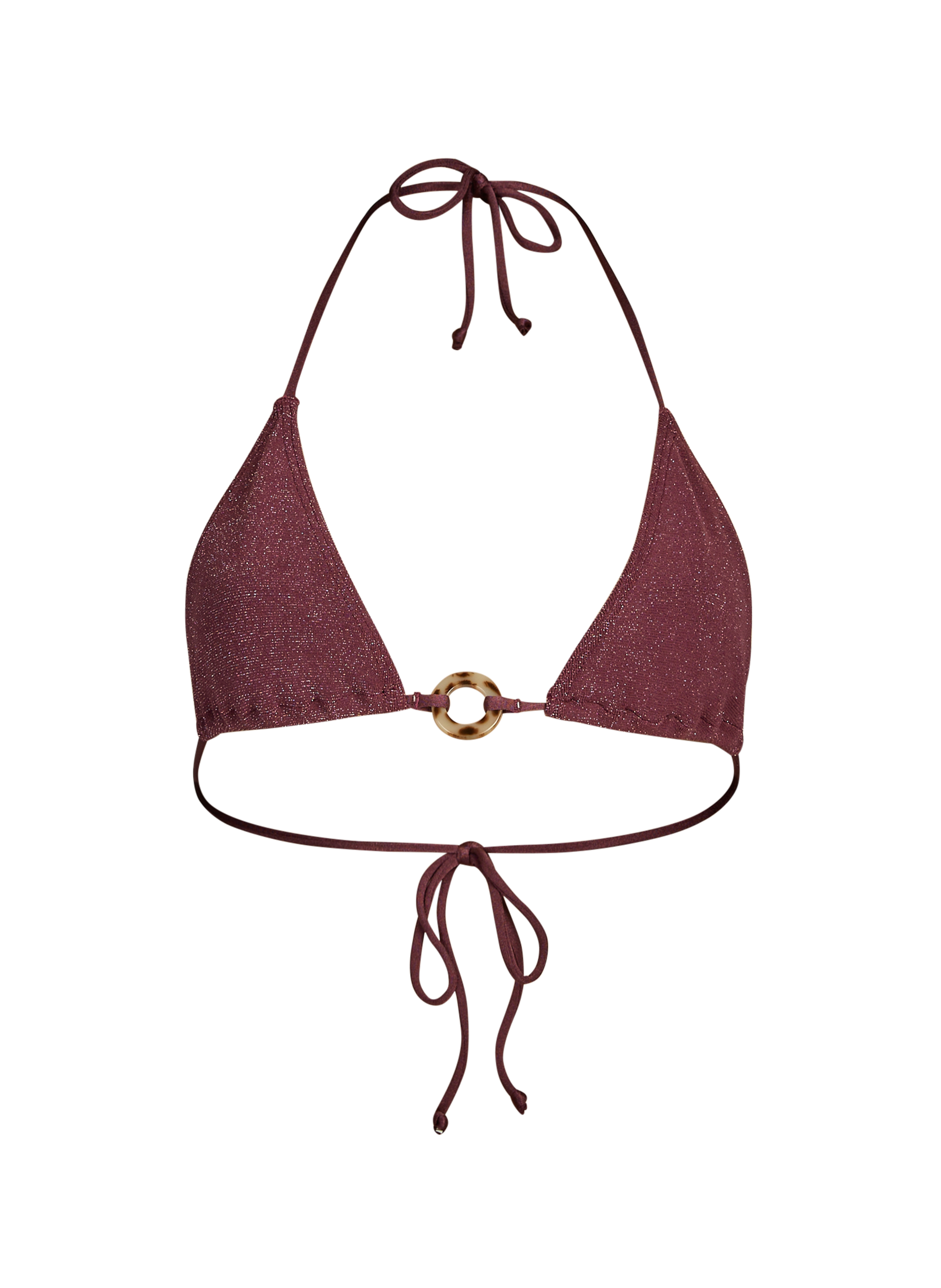 Haut de maillot triangle à paillette BOND EYE Rouge