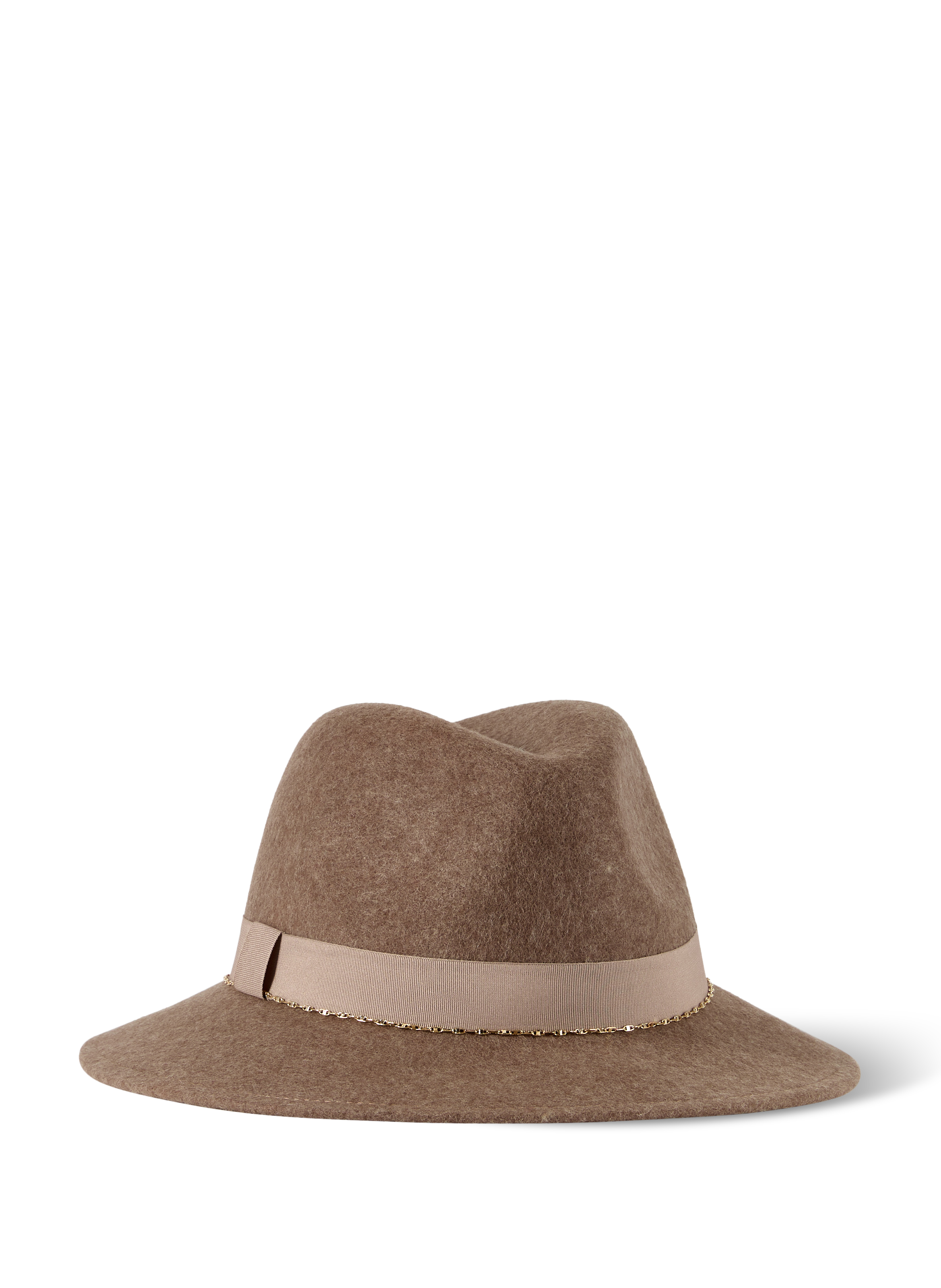 Chapeau en feutre chiné AU PRINTEMPS PARIS Marron