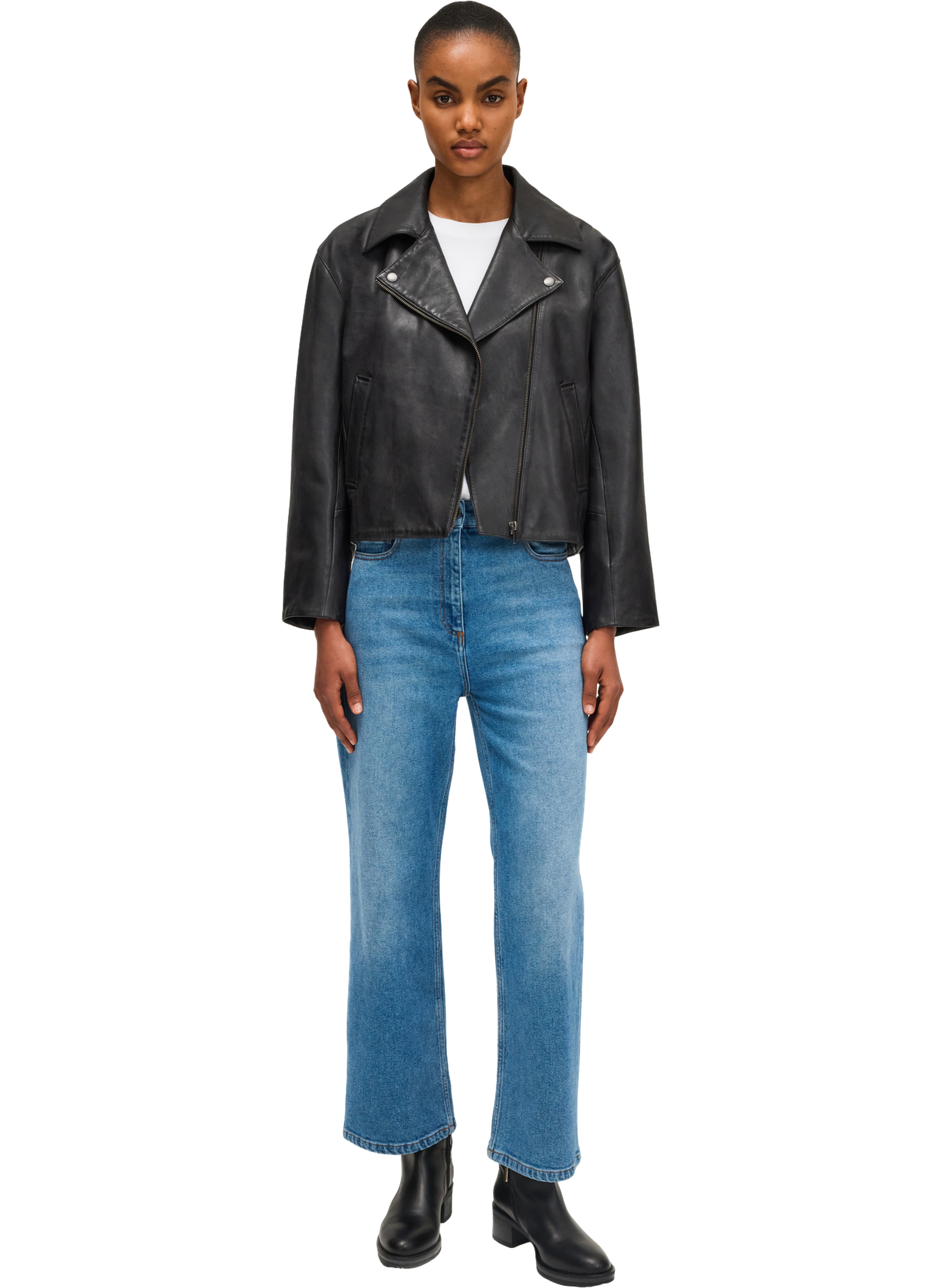 Blouson en cuir vieilli - nahe PABLO Noir