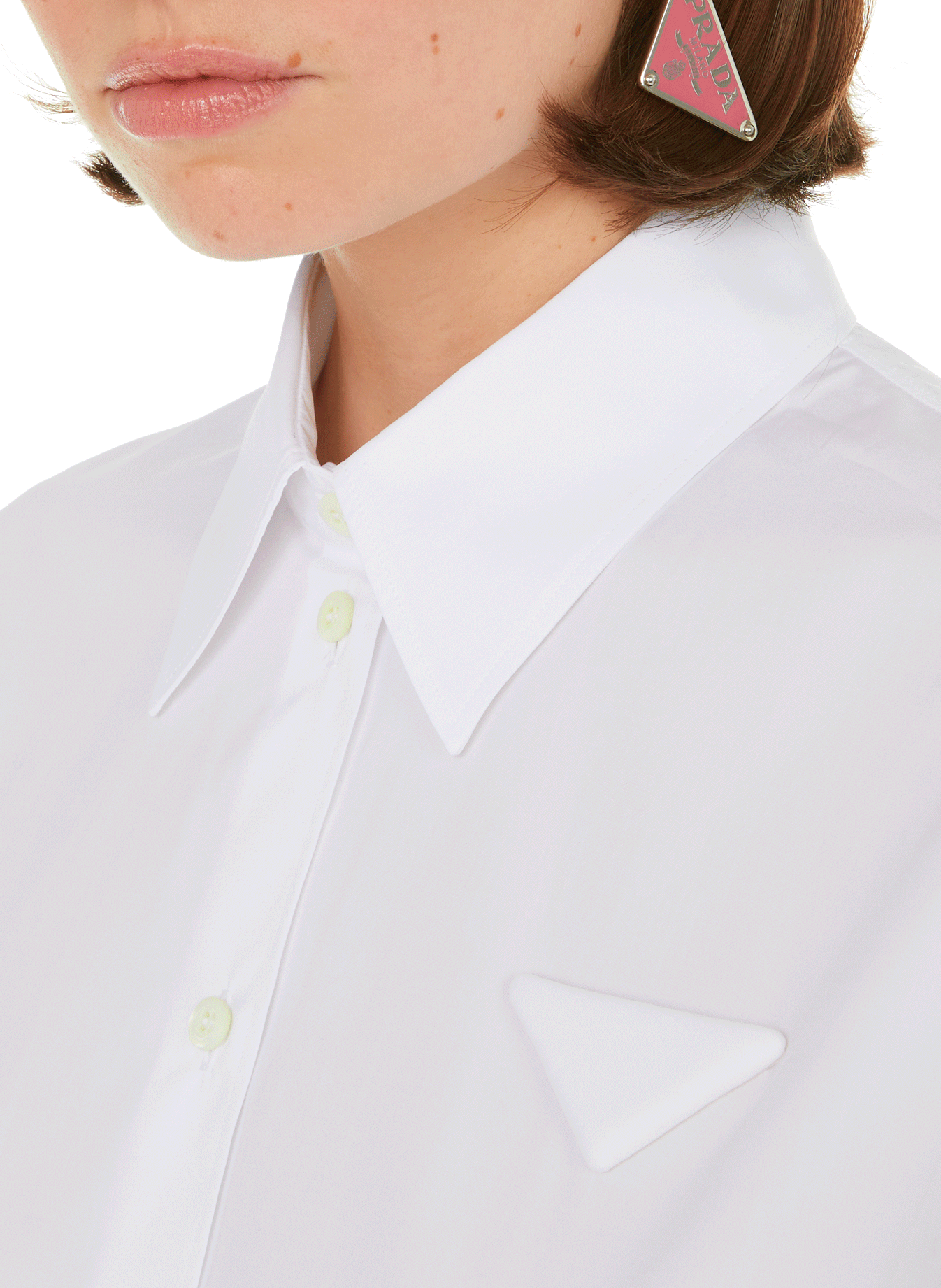 Cotton poplin shirt PRADA White