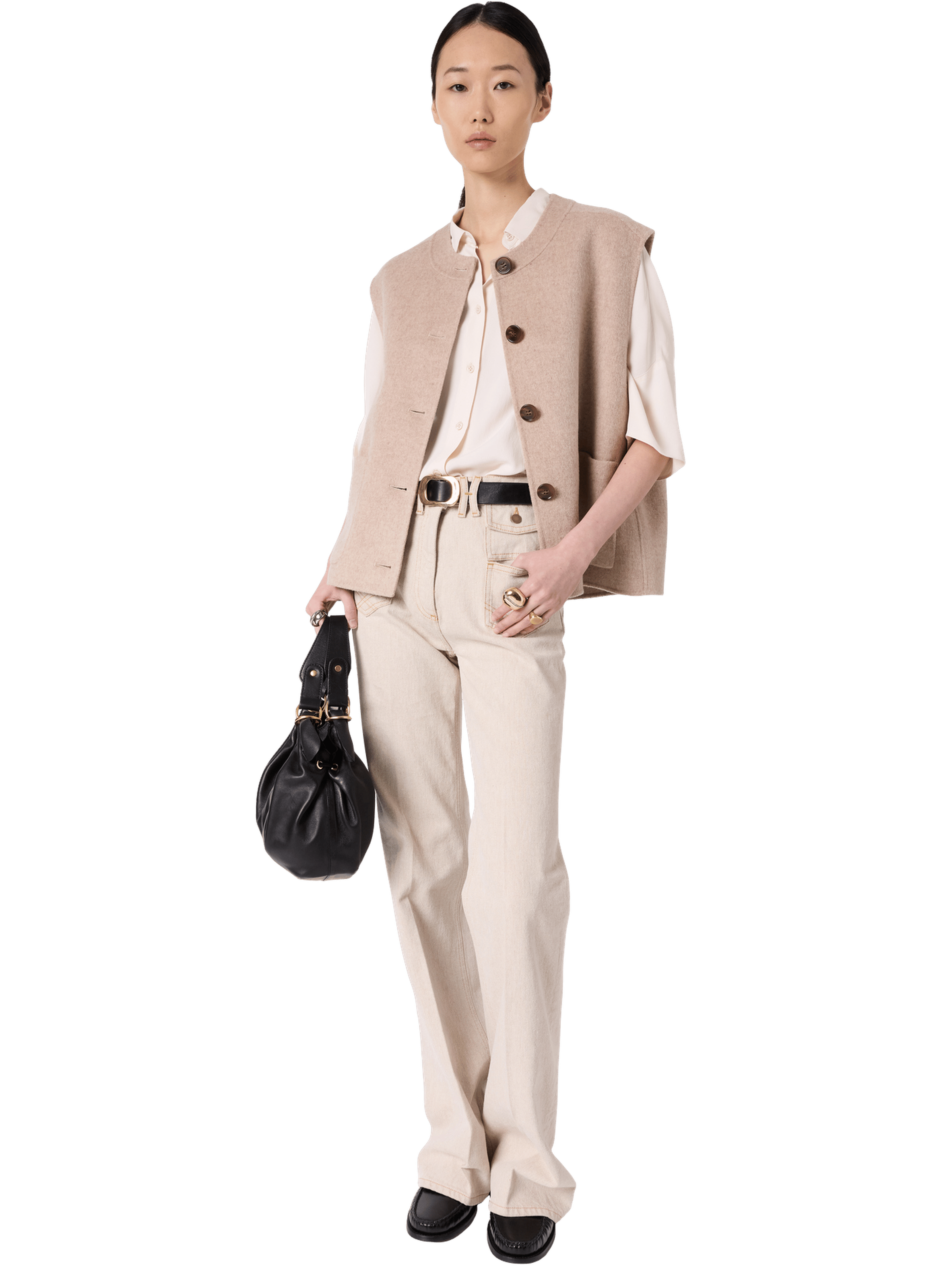 Veste sans manche en laine fine - talmine GERARD DAREL Beige